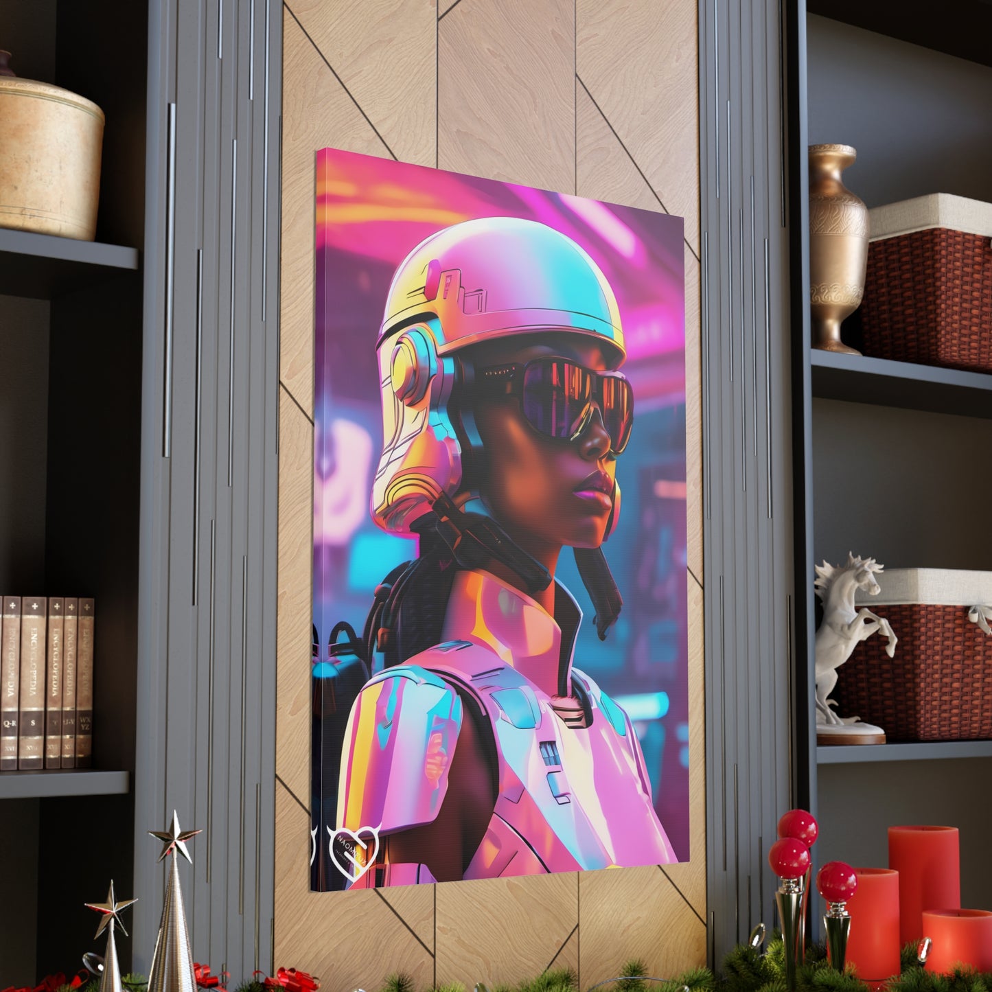 Sci-Fi Female Soldier with Helmet Canvas Print | Canvas Gallery Art