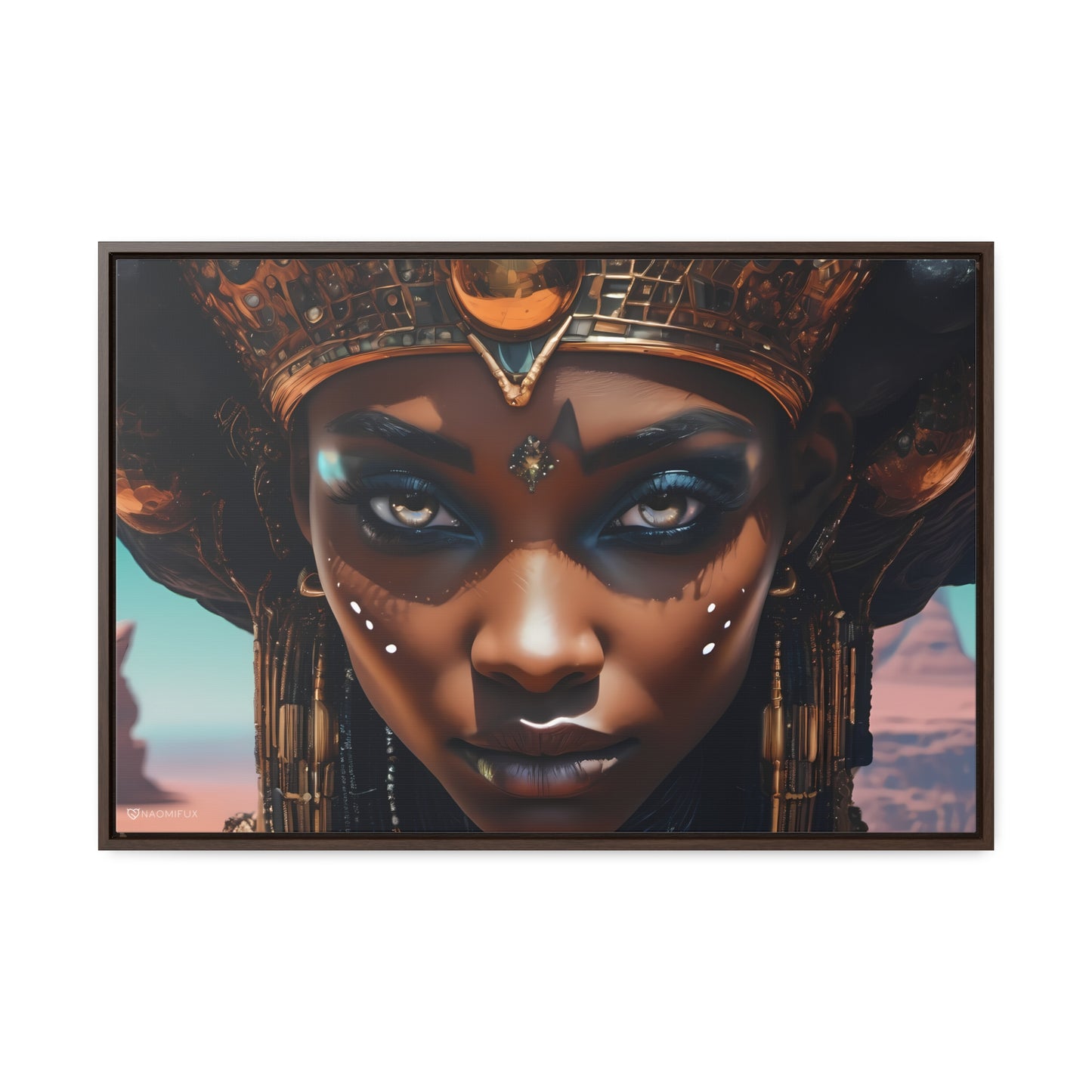 Majestic African Queen Canvas Framed Art