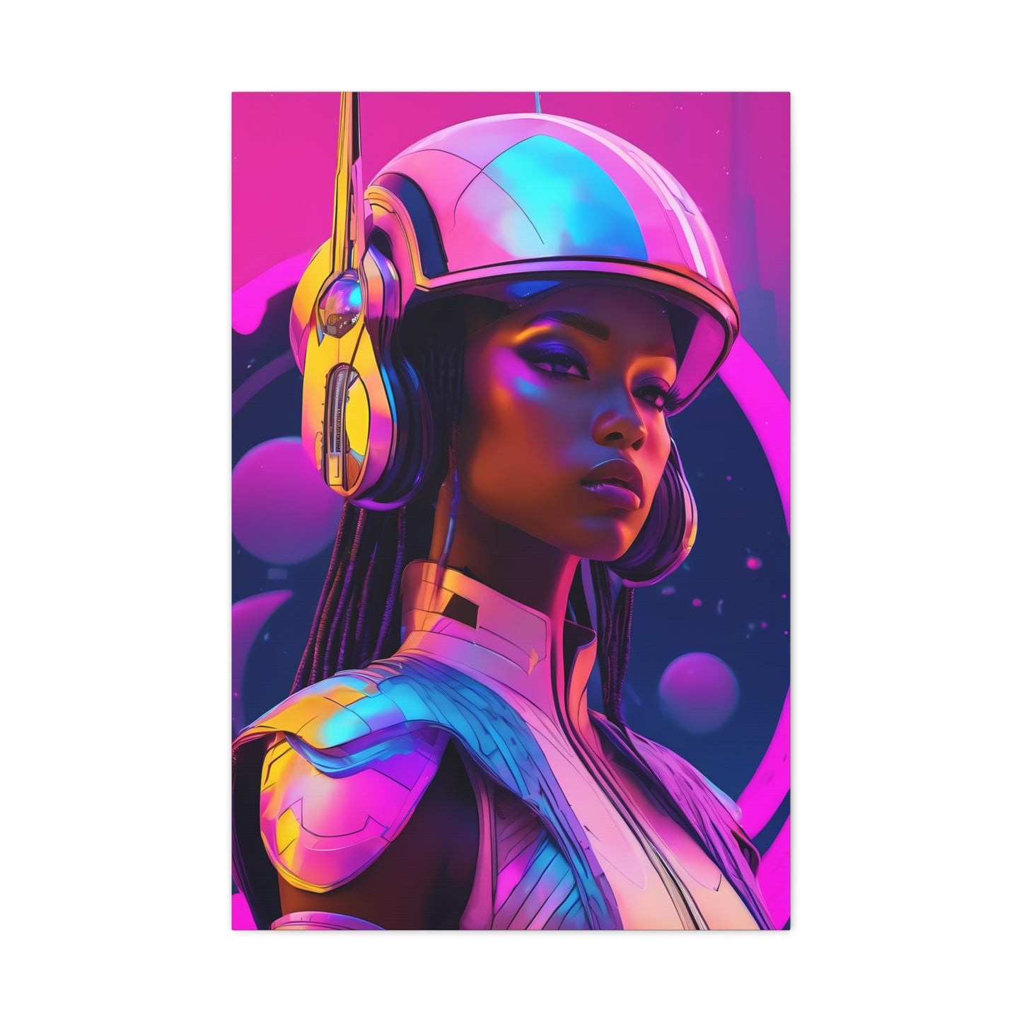 Sci-Fi Female Elite Squadron with Helmet Canvas Print | Canvas Gallery Art