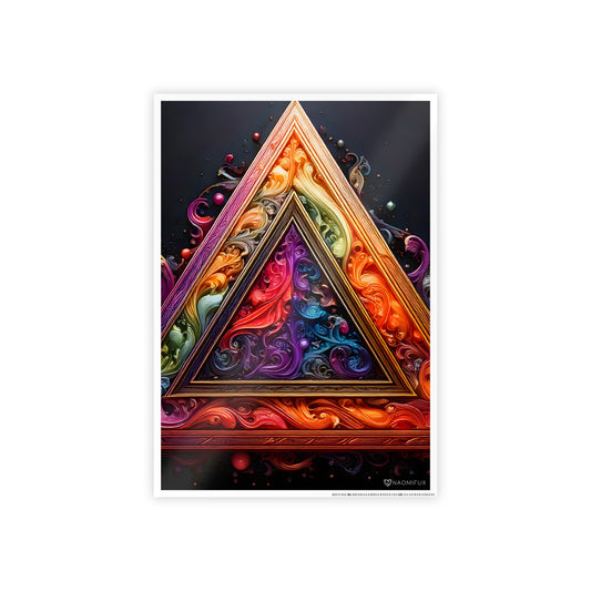 Gloss Poster, Mystic Triangle Art Print, Geometric Wall Decor, Spiritual Home