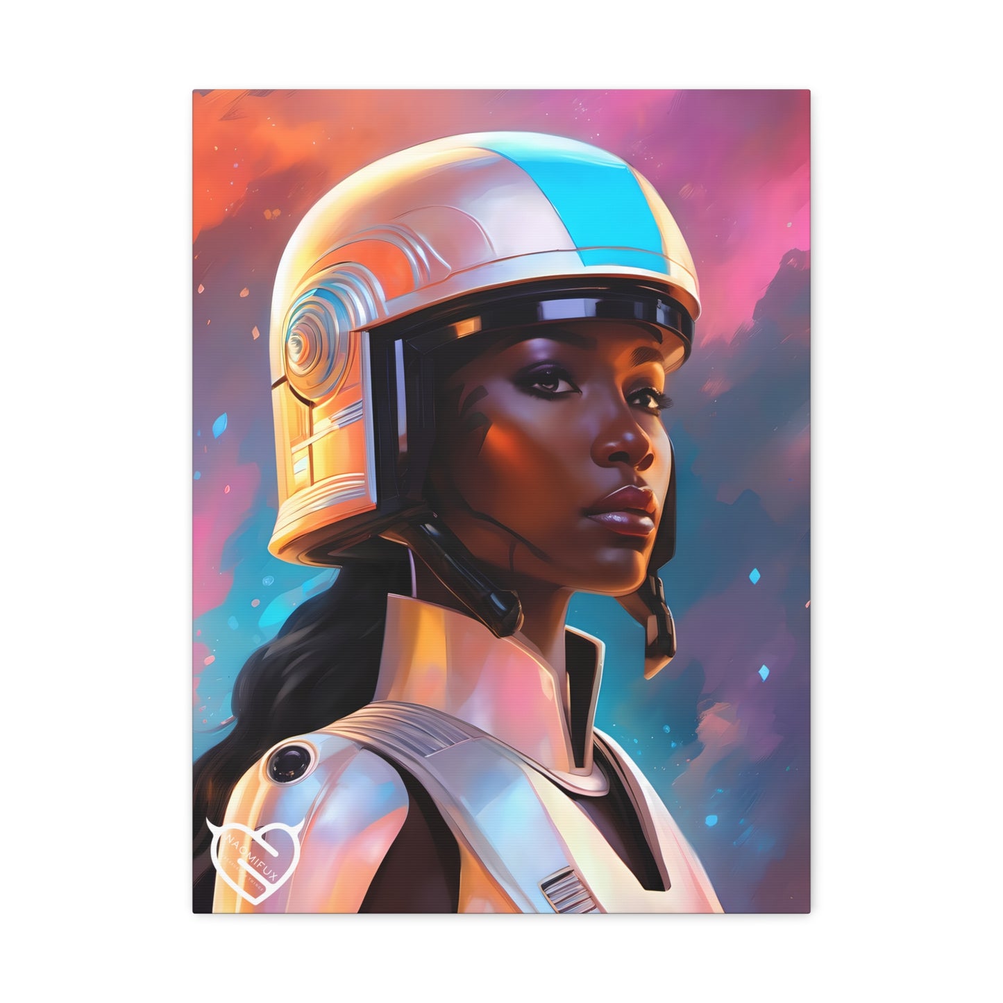 Sci-Fi Female Warrior with Helmet Canvas Print | Canvas Gallery Art