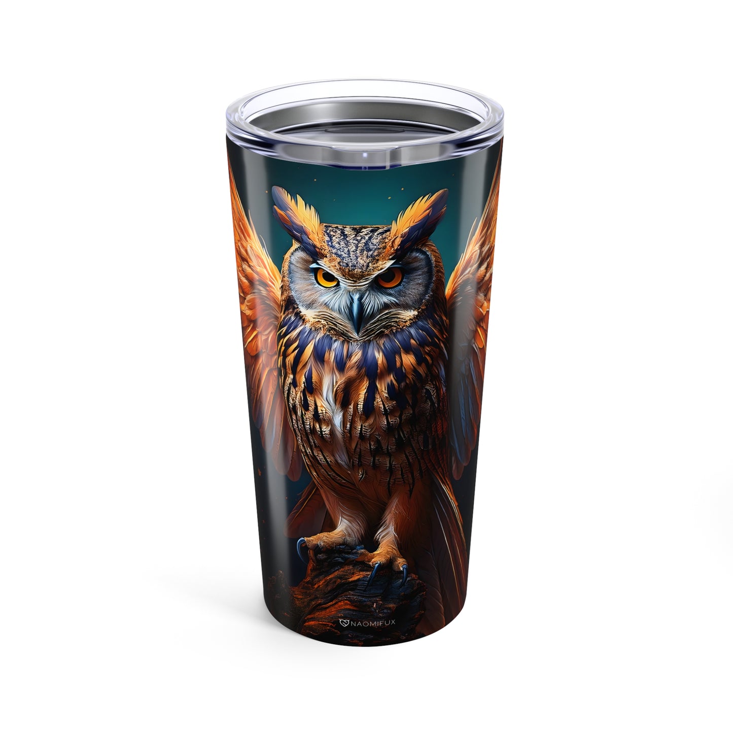 Owl Tumbler 20oz, Cute Animal Travel Cup, Brave Owl Gift, Nature Lover Mug,