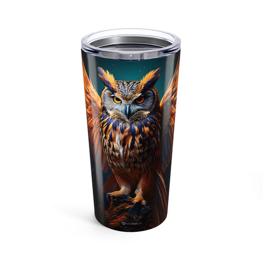 Owl Tumbler 20oz, Cute Animal Travel Cup, Brave Owl Gift, Nature Lover Mug,