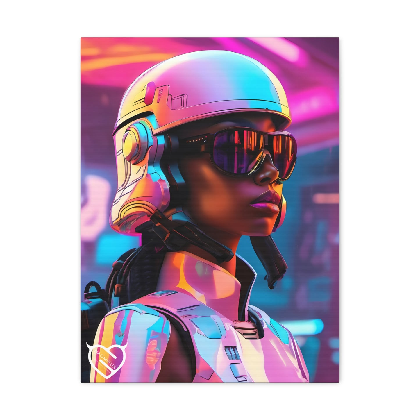 Sci-Fi Female Soldier with Helmet Canvas Print | Canvas Gallery Art