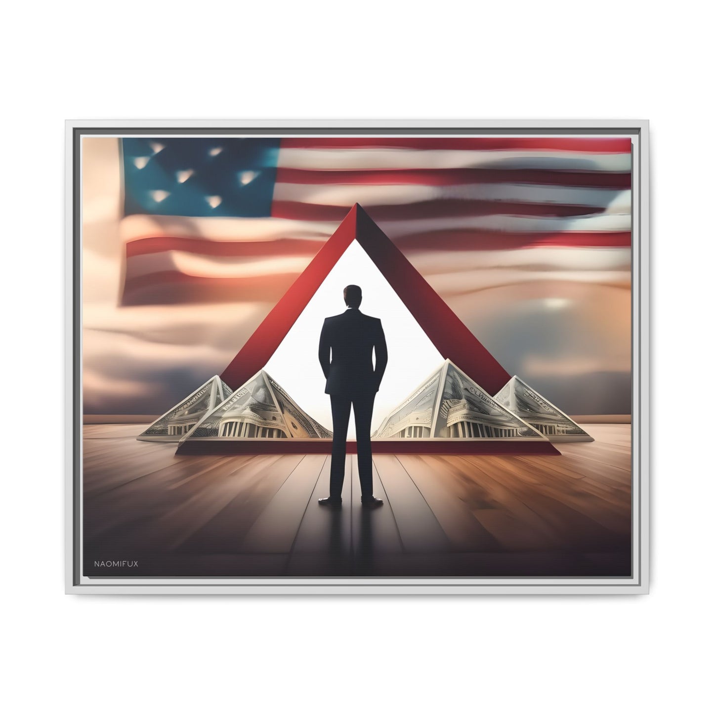 “Patriotic Prosperity” Framed Canvas Art