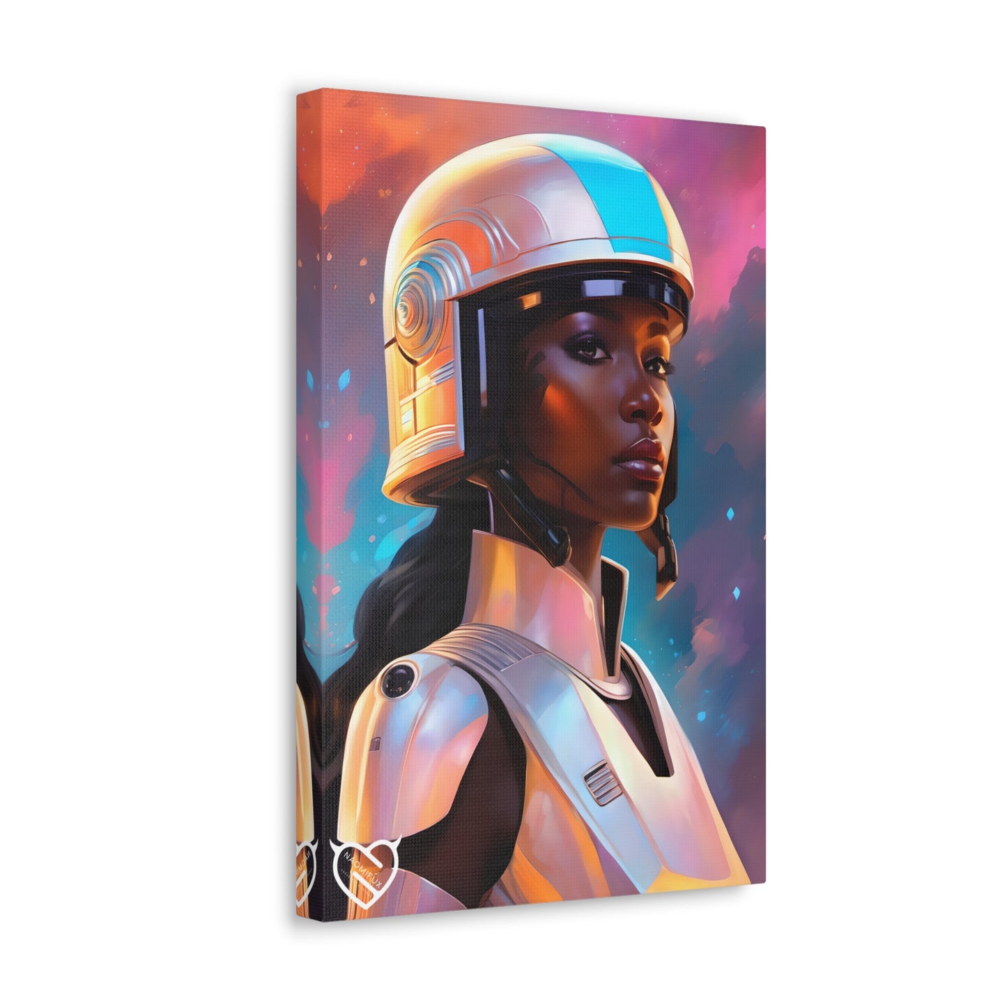 Sci-Fi Female Warrior with Helmet Canvas Print | Canvas Gallery Art