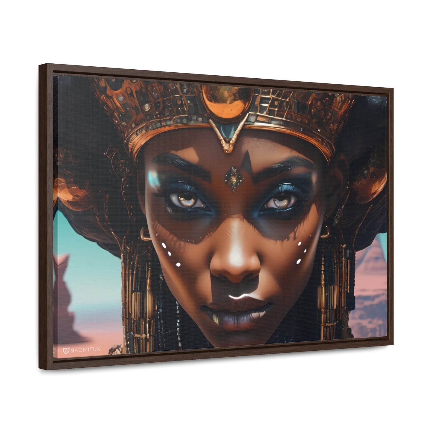 Majestic African Queen Canvas Framed Art