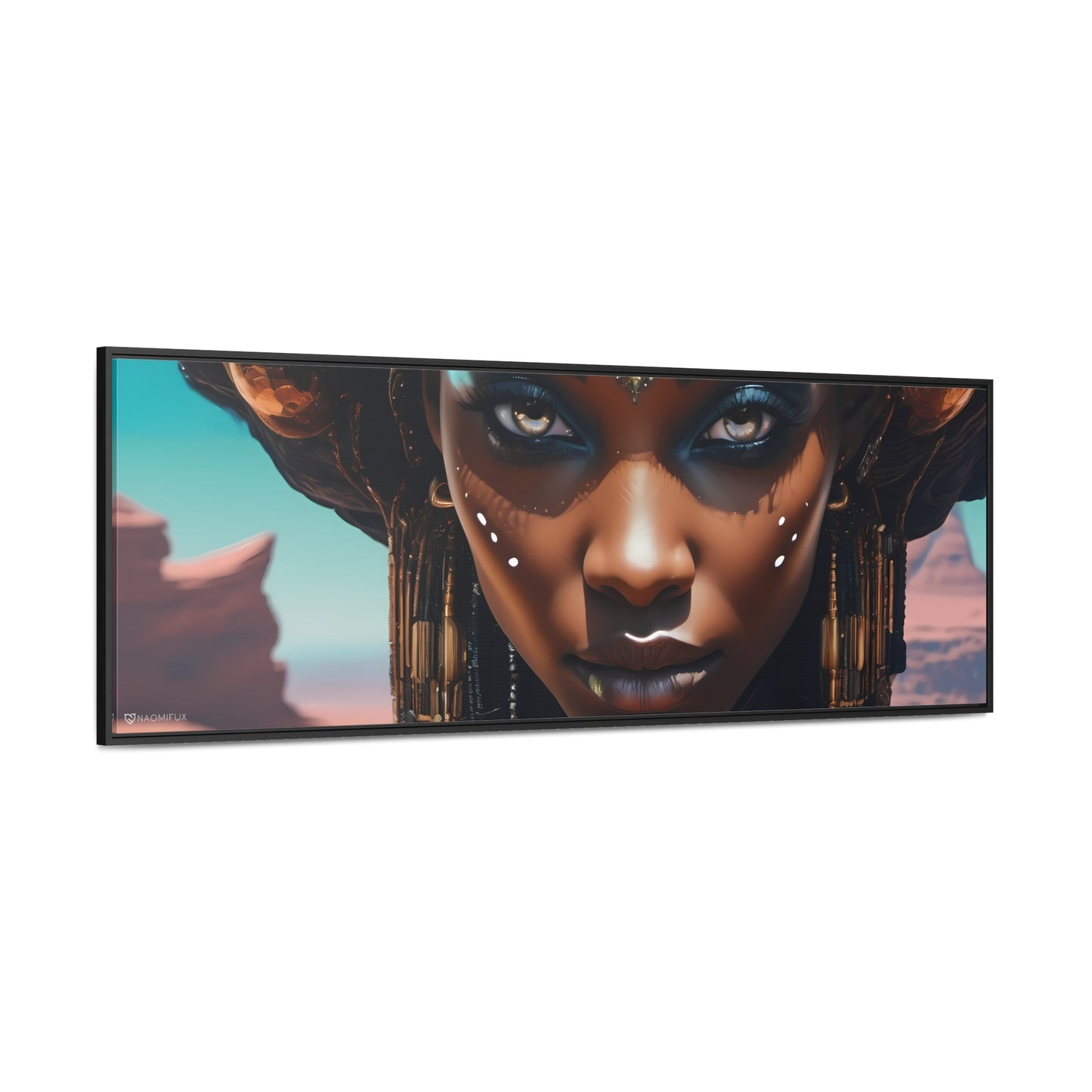 Majestic African Queen Canvas Framed Art