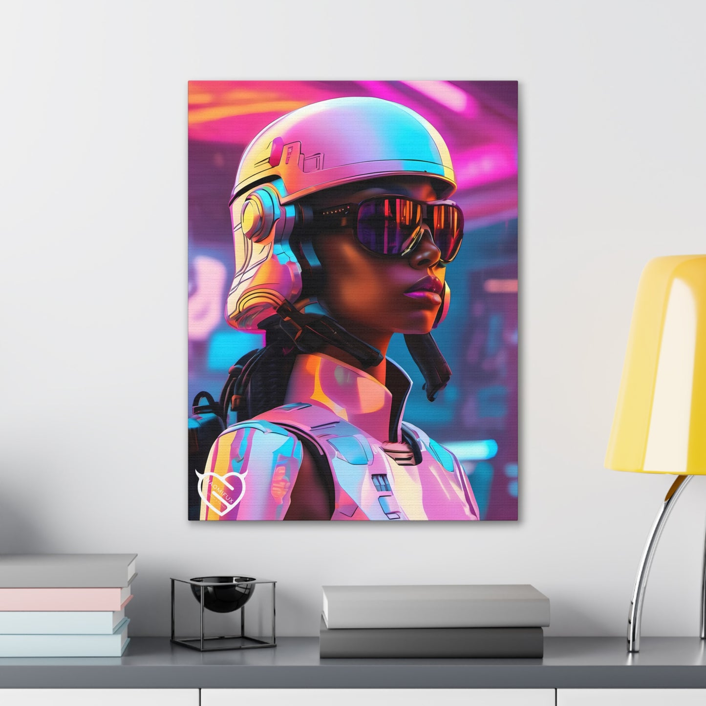 Sci-Fi Female Soldier with Helmet Canvas Print | Canvas Gallery Art