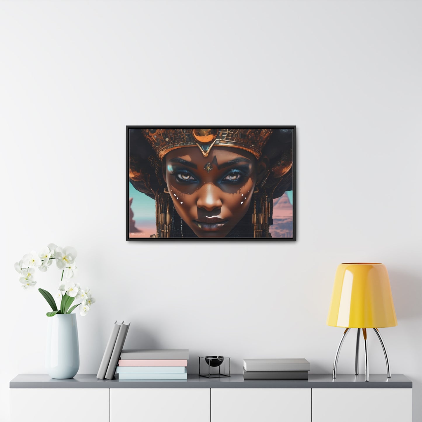 Majestic African Queen Canvas Framed Art