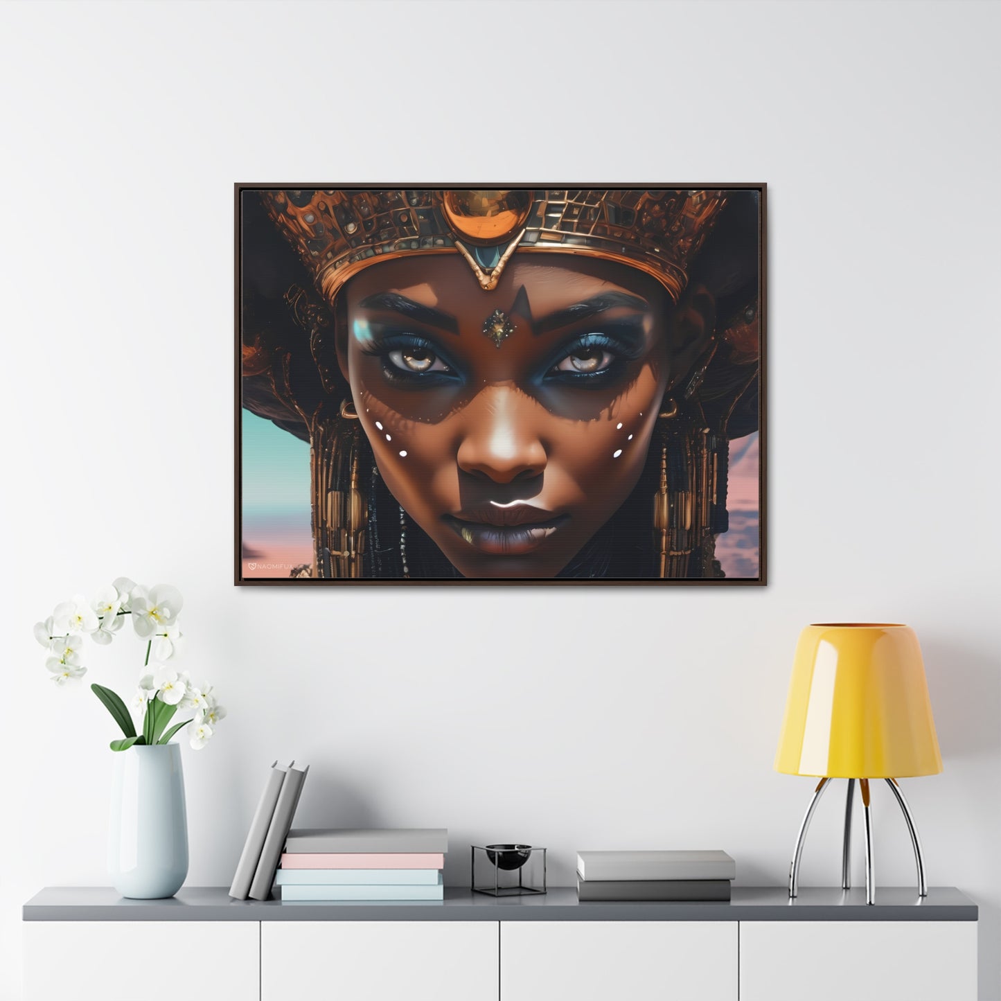 Majestic African Queen Canvas Framed Art