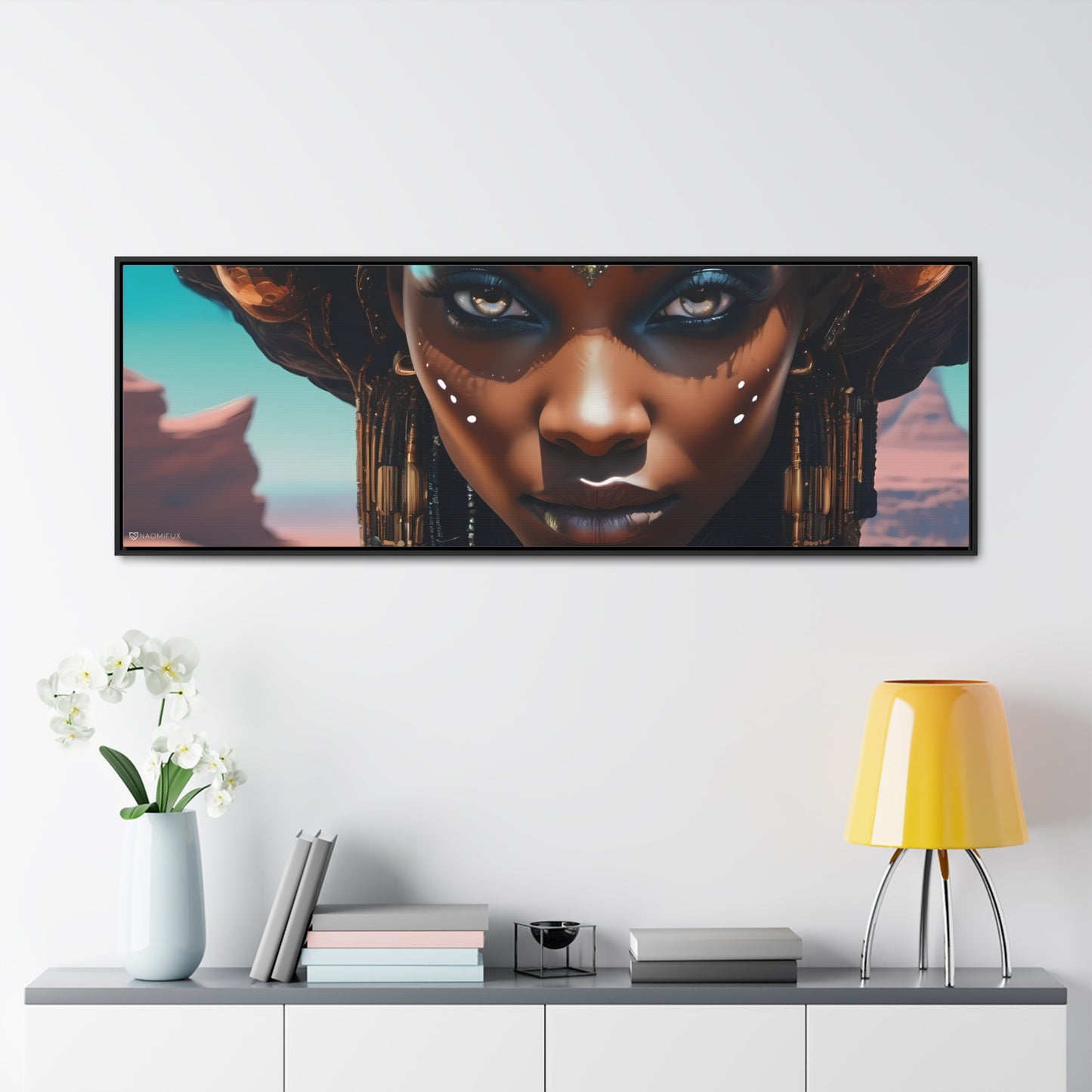 Majestic African Queen Canvas Framed Art