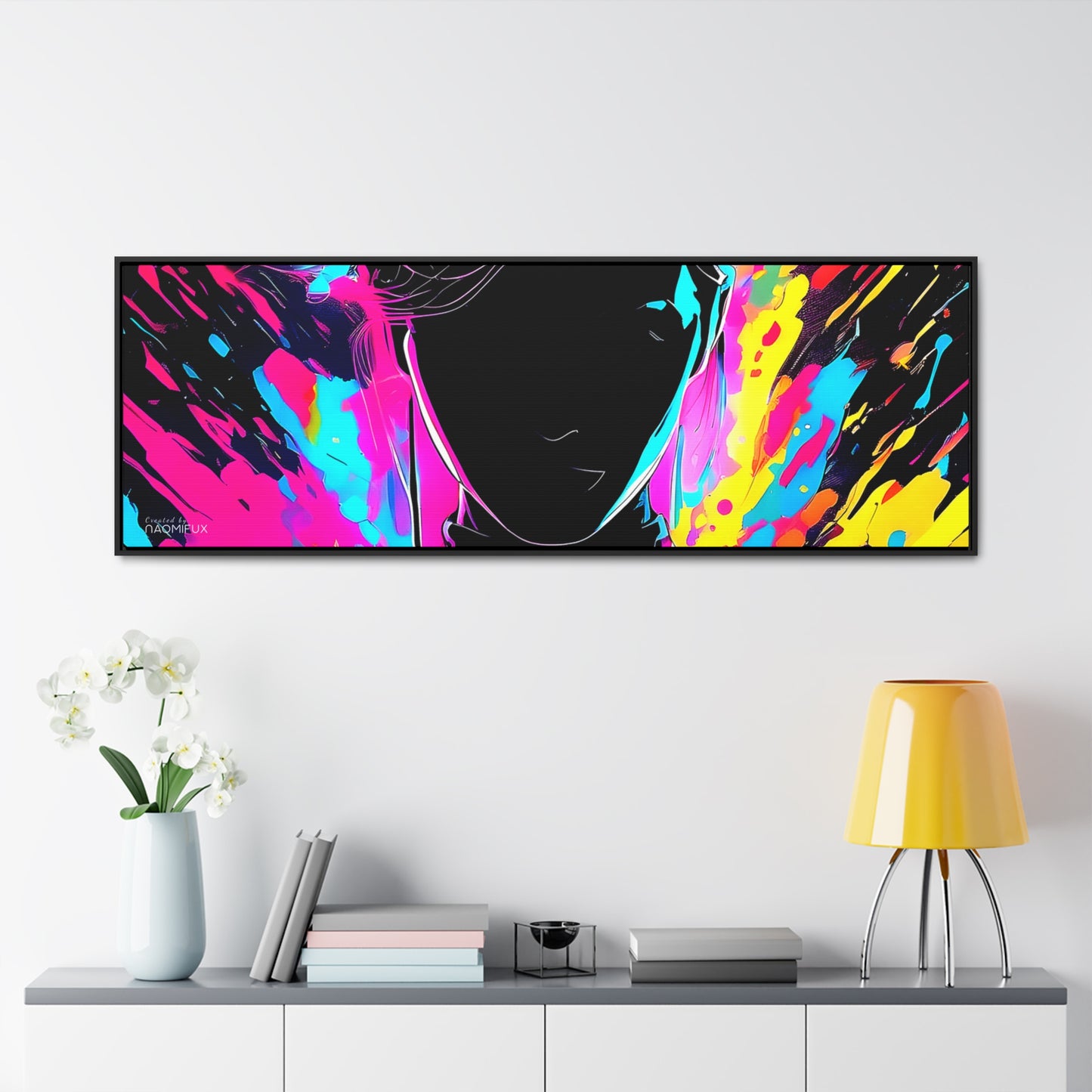 Neon Dreams: Abstract Canvas Art