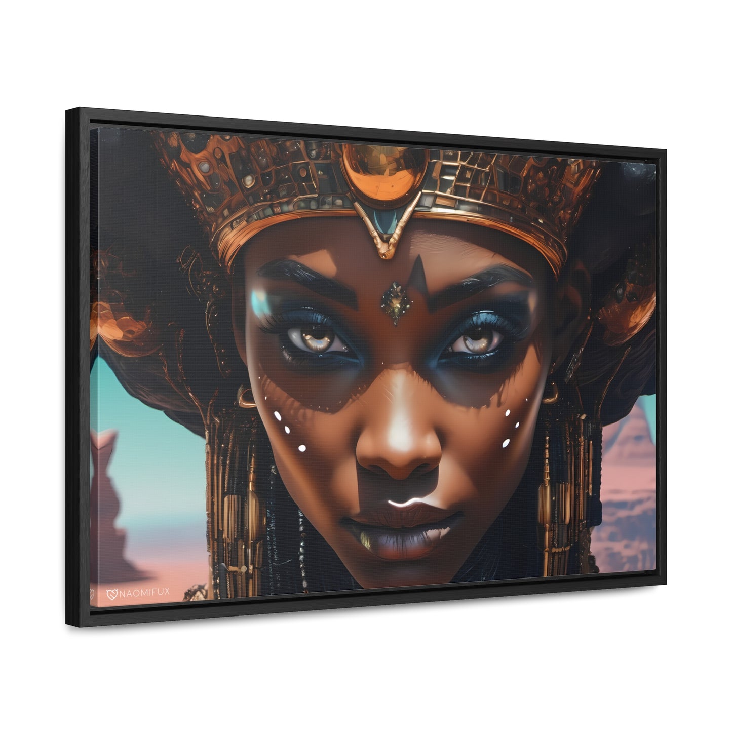 Majestic African Queen Canvas Framed Art