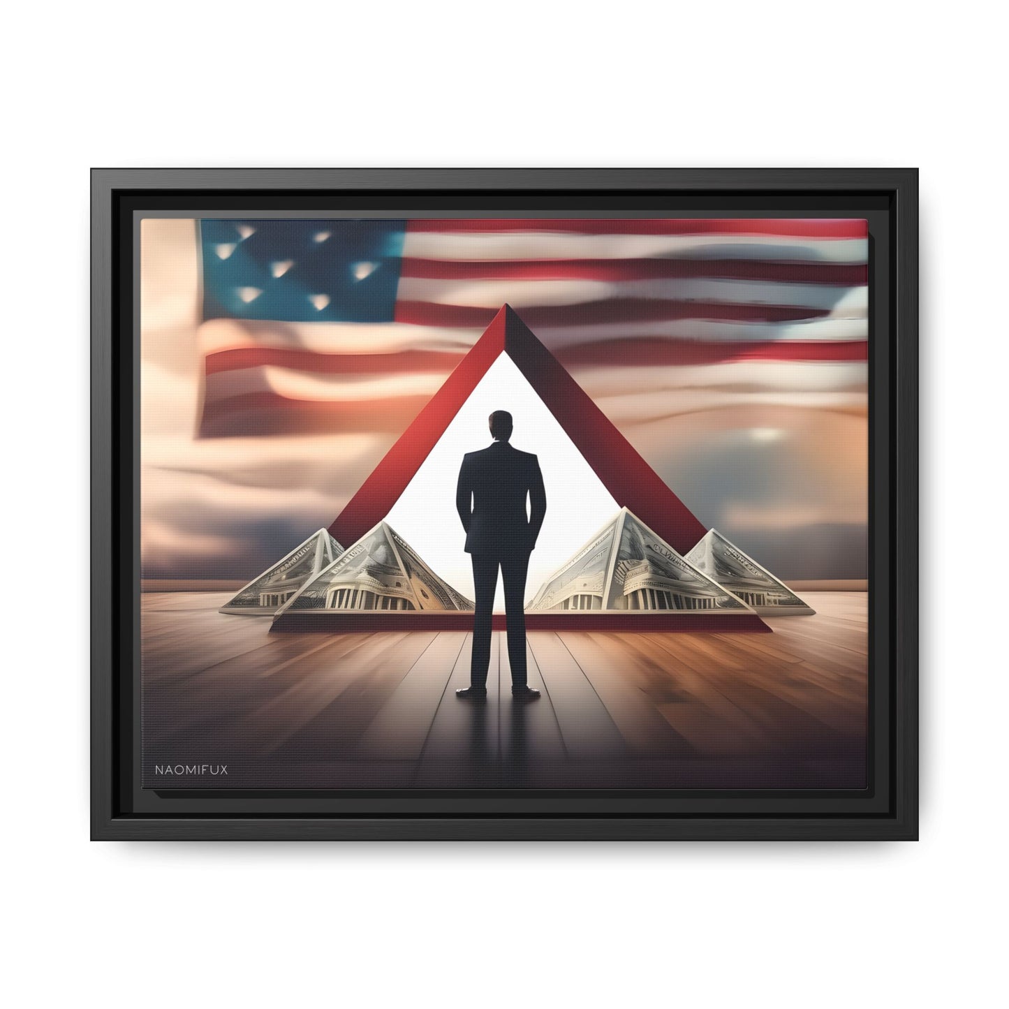 “Patriotic Prosperity” Framed Canvas Art