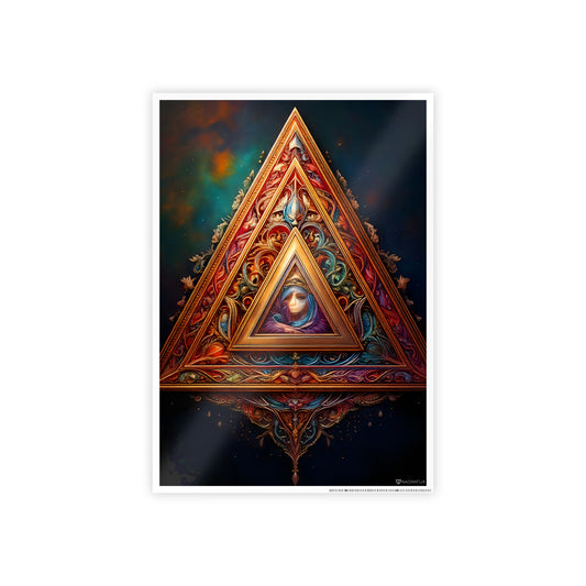 Glossy Posters, Mystical Triangle Wall Art Print, Geometric Home Decor, Sacred