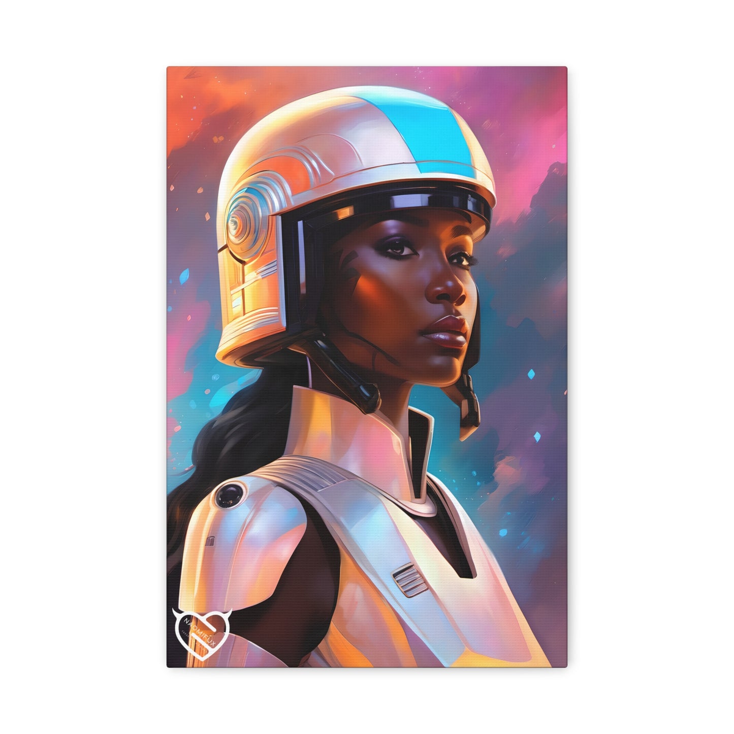 Sci-Fi Female Warrior with Helmet Canvas Print | Canvas Gallery Art