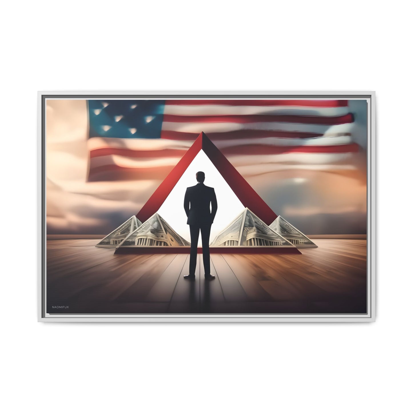 “Patriotic Prosperity” Framed Canvas Art