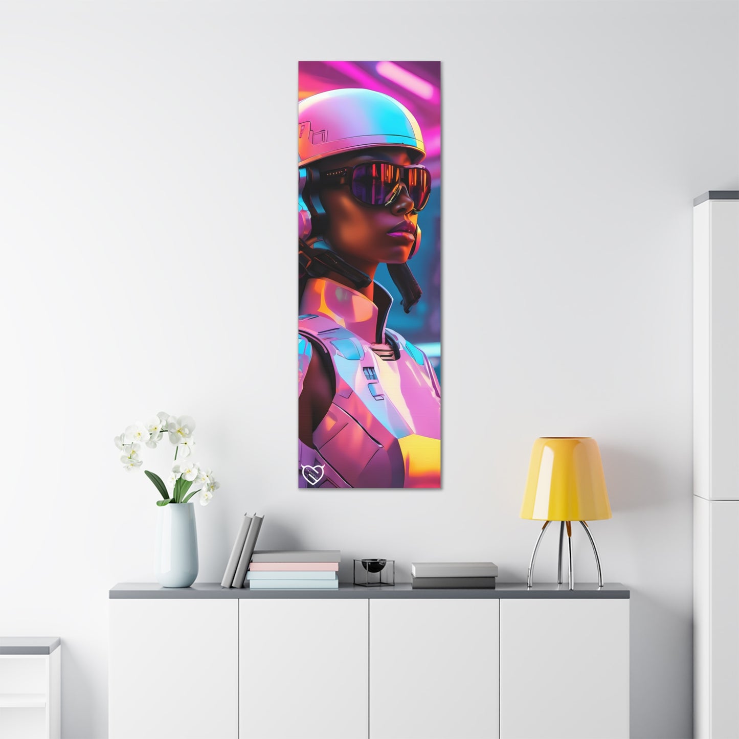 Sci-Fi Female Soldier with Helmet Canvas Print | Canvas Gallery Art