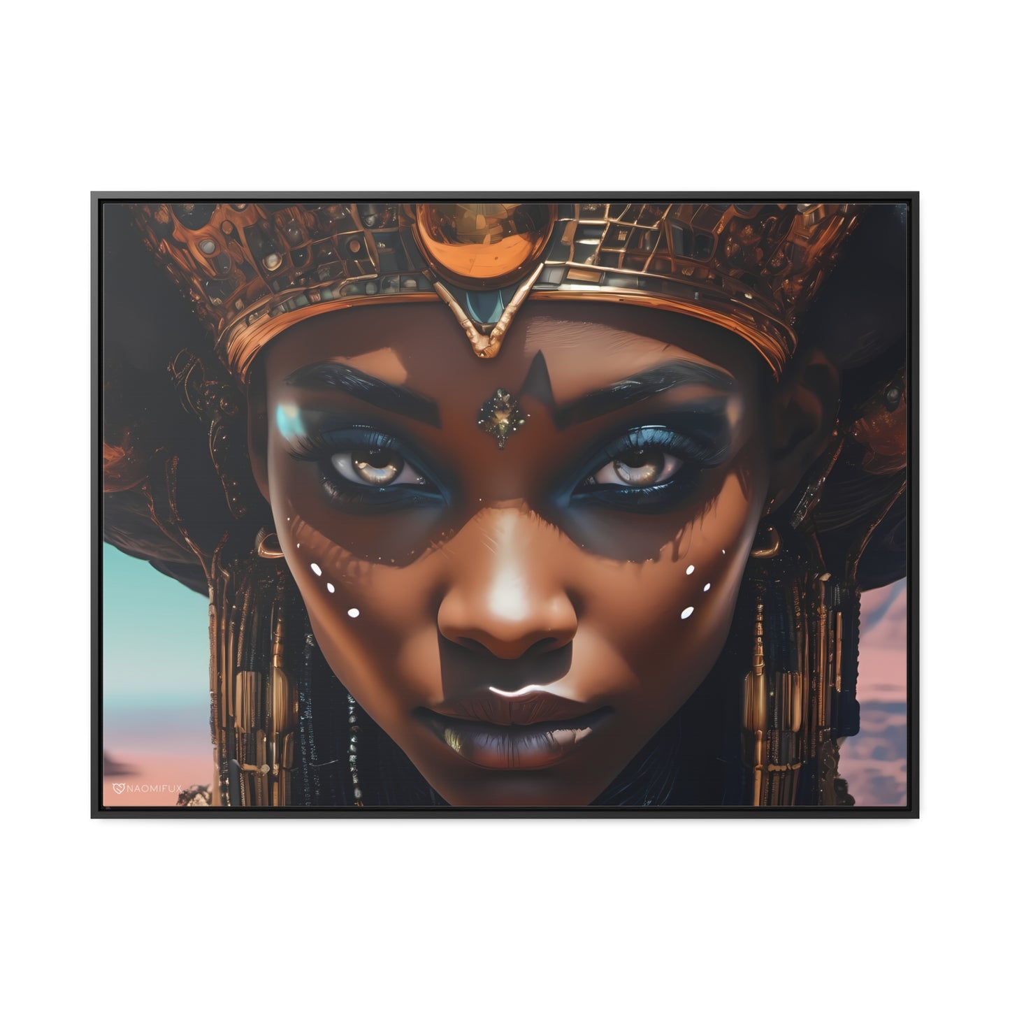 Majestic African Queen Canvas Framed Art