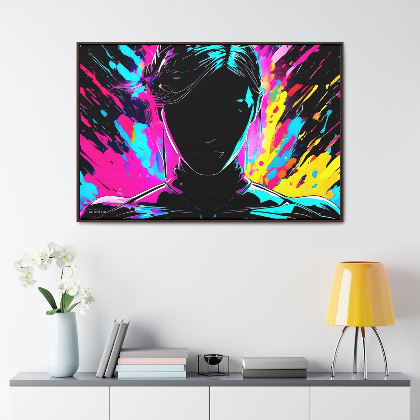 Neon Dreams: Abstract Canvas Art