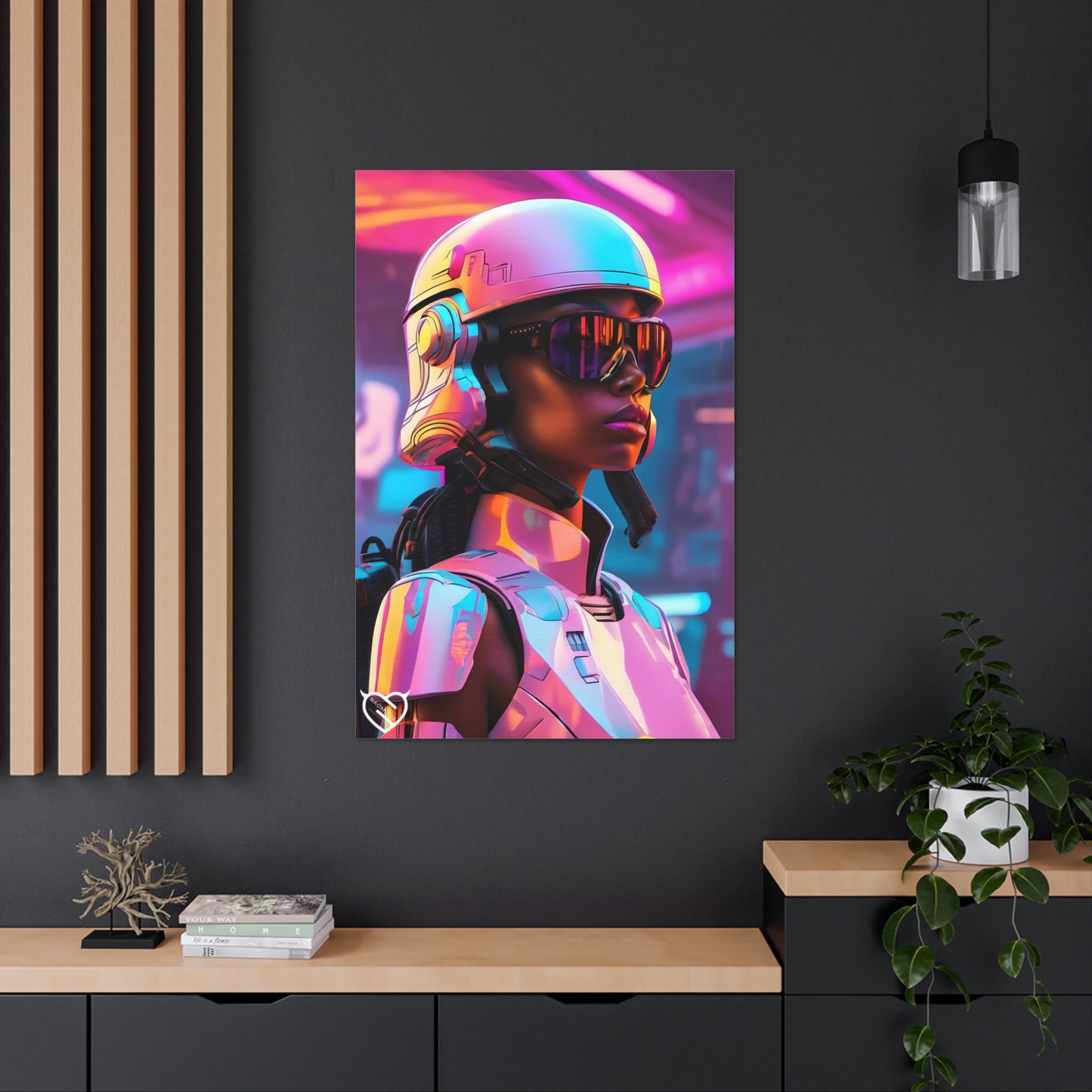 Sci-Fi Female Soldier with Helmet Canvas Print | Canvas Gallery Art