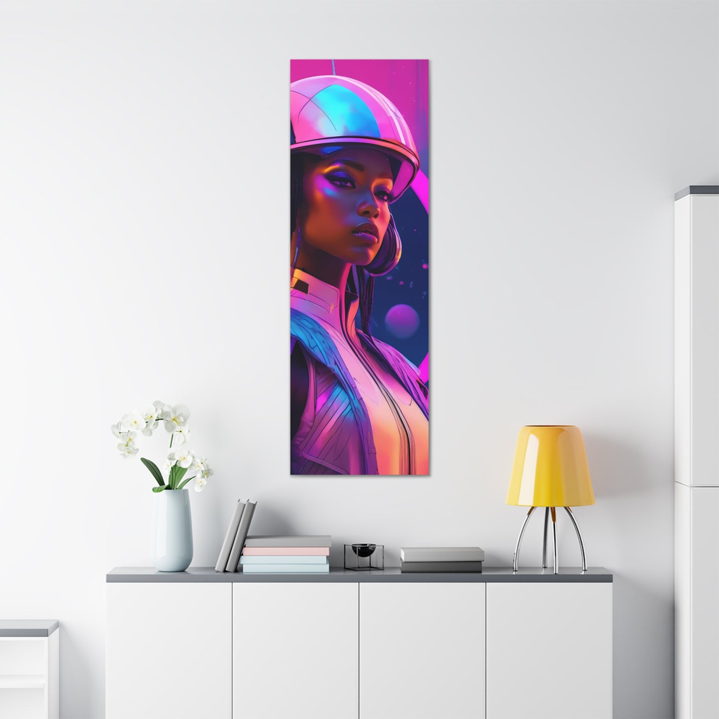 Sci-Fi Female Elite Squadron with Helmet Canvas Print | Canvas Gallery Art