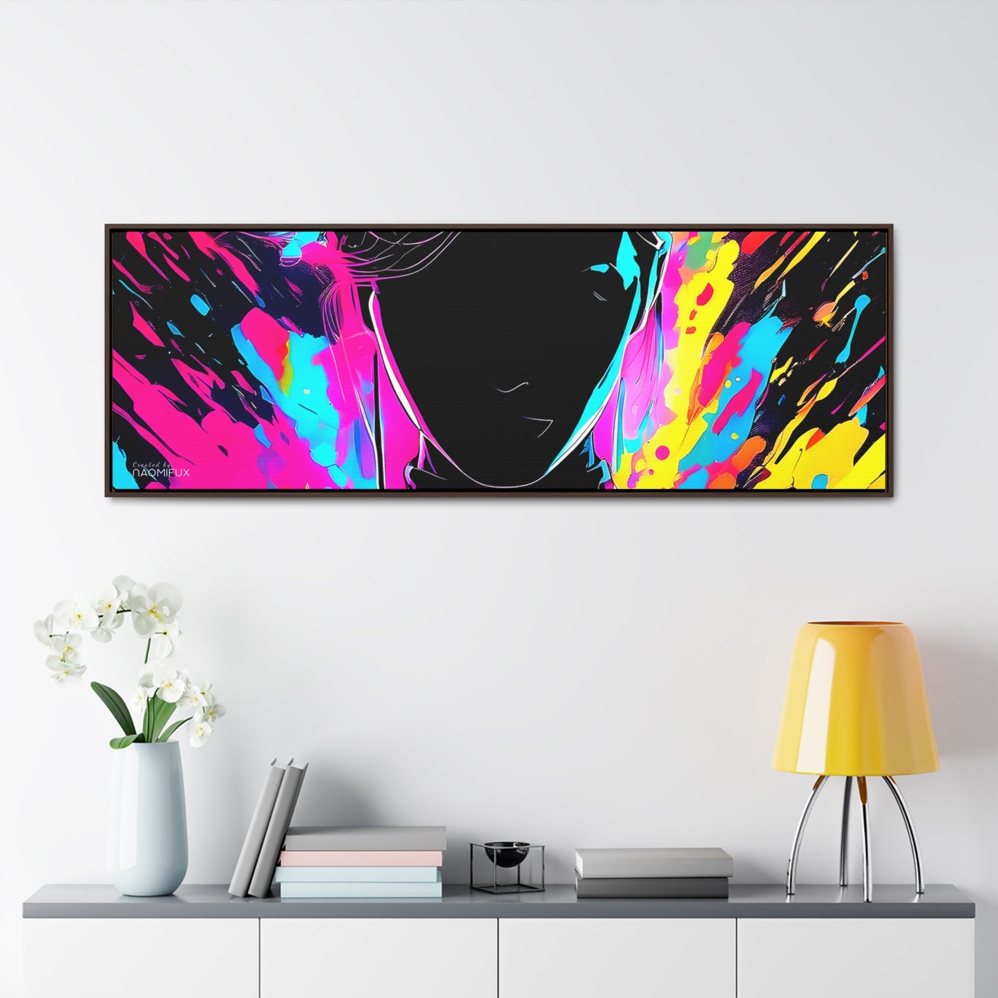 Neon Dreams: Abstract Canvas Art