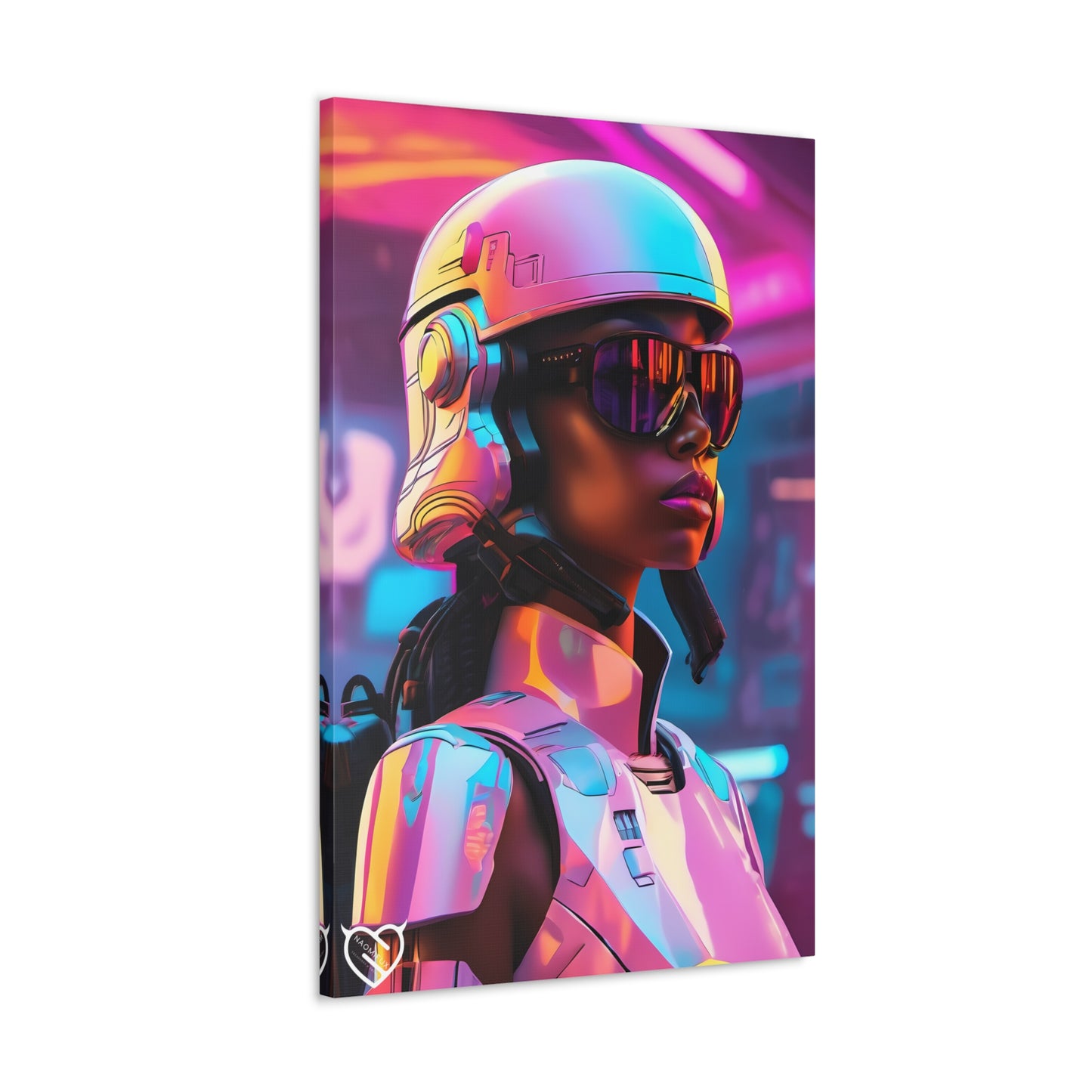 Sci-Fi Female Soldier with Helmet Canvas Print | Canvas Gallery Art