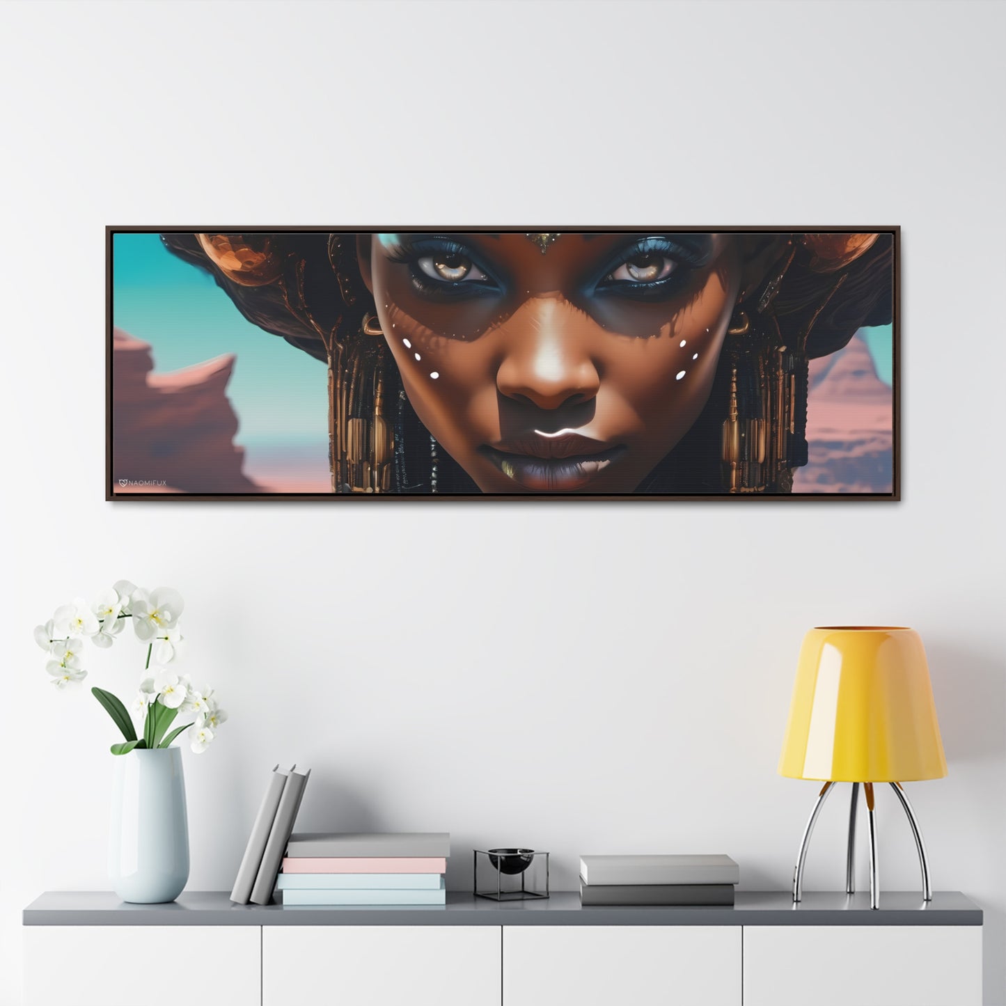 Majestic African Queen Canvas Framed Art