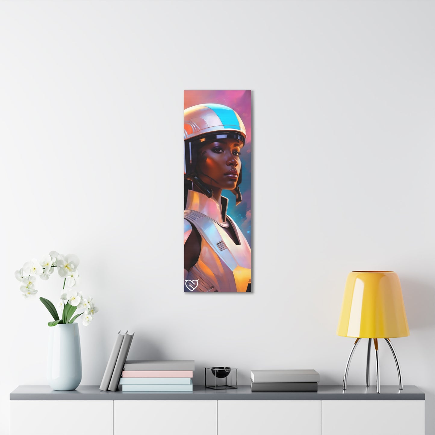 Sci-Fi Female Warrior with Helmet Canvas Print | Canvas Gallery Art