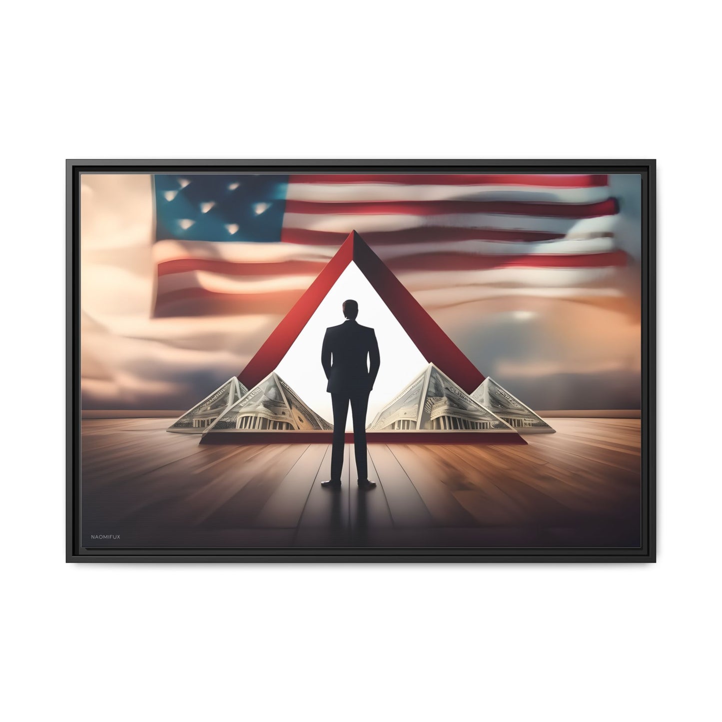 “Patriotic Prosperity” Framed Canvas Art