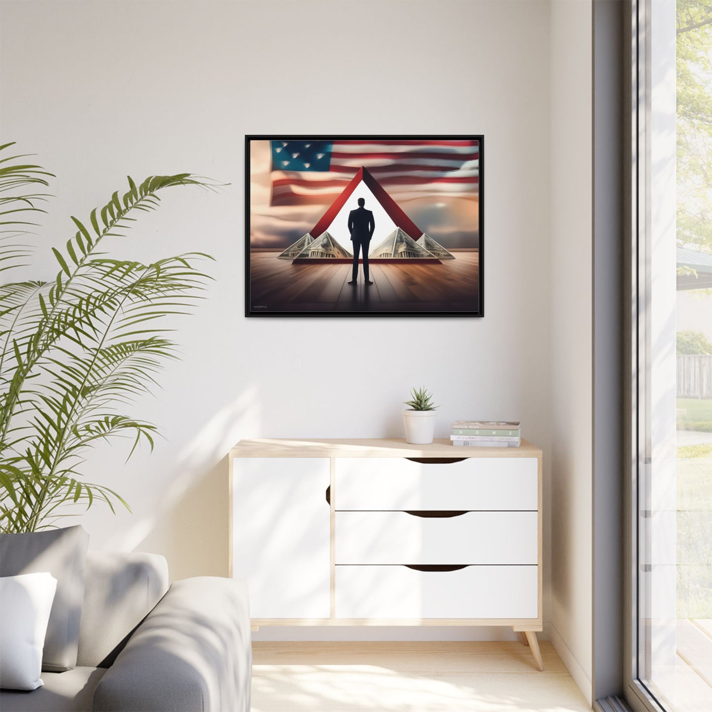 “Patriotic Prosperity” Framed Canvas Art