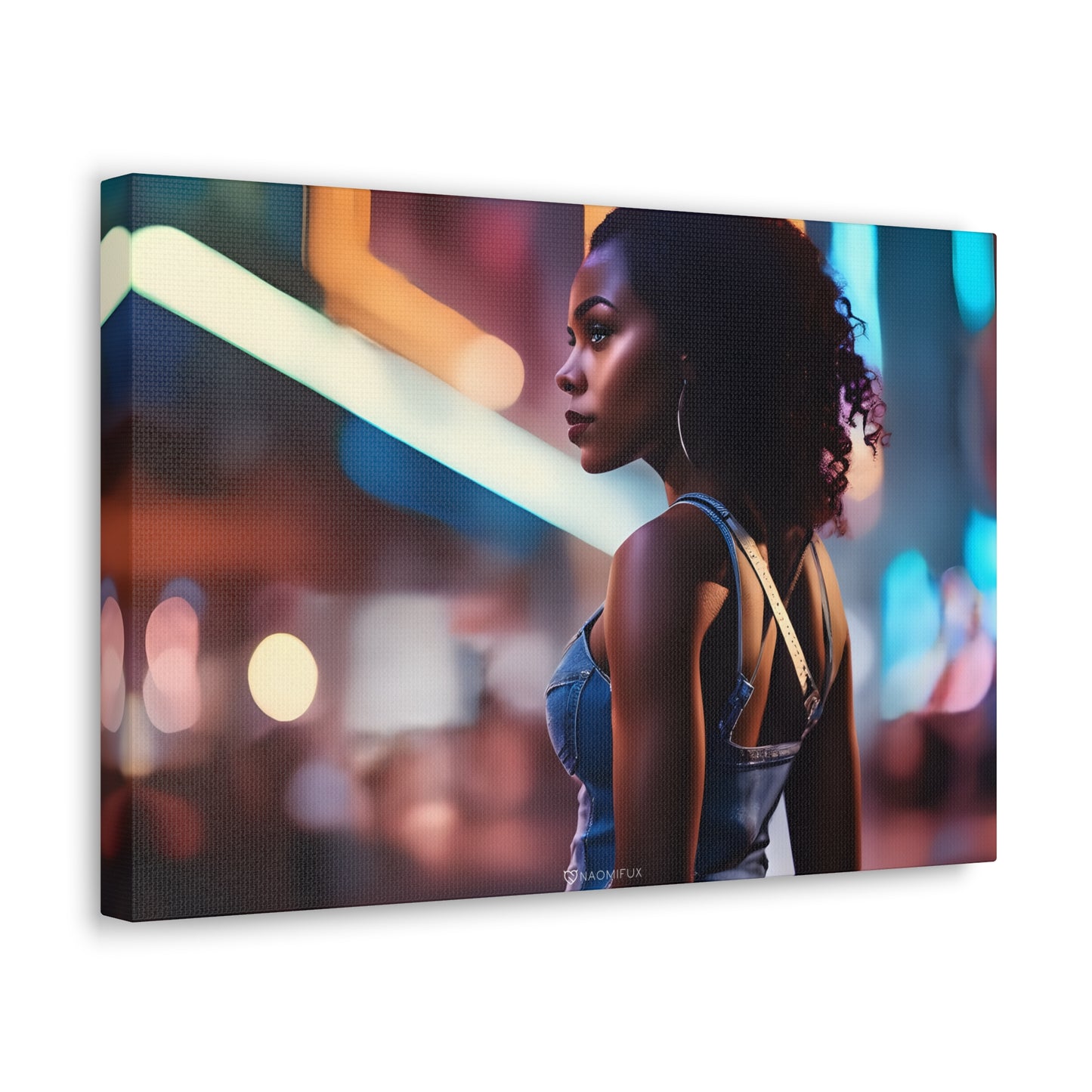 African Woman in the City Night Wall Art