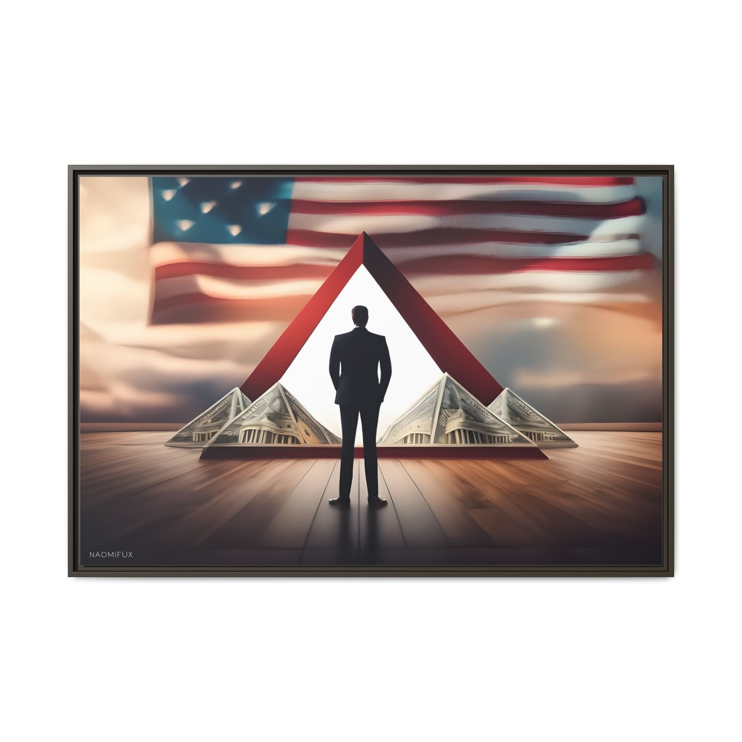 “Patriotic Prosperity” Framed Canvas Art