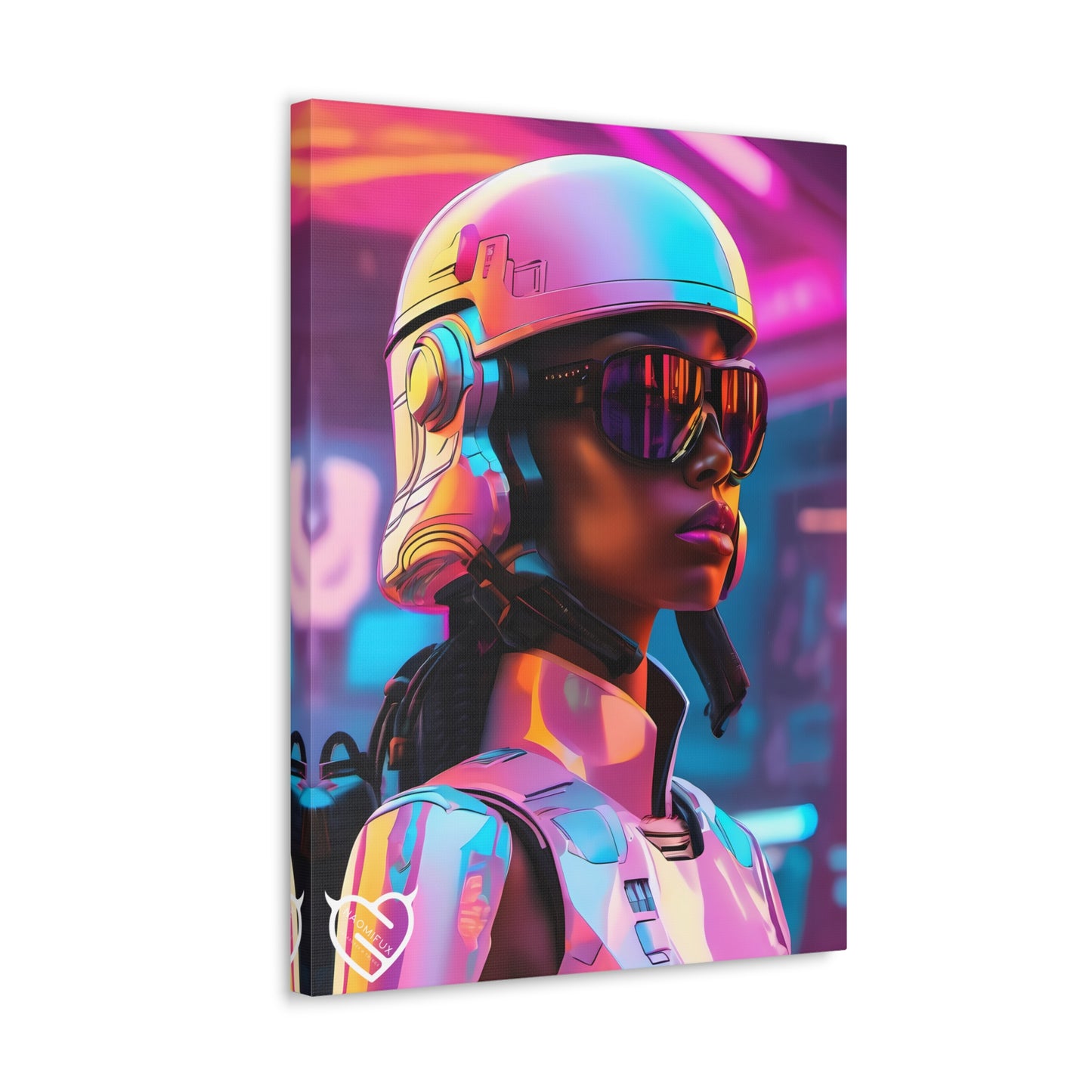 Sci-Fi Female Soldier with Helmet Canvas Print | Canvas Gallery Art