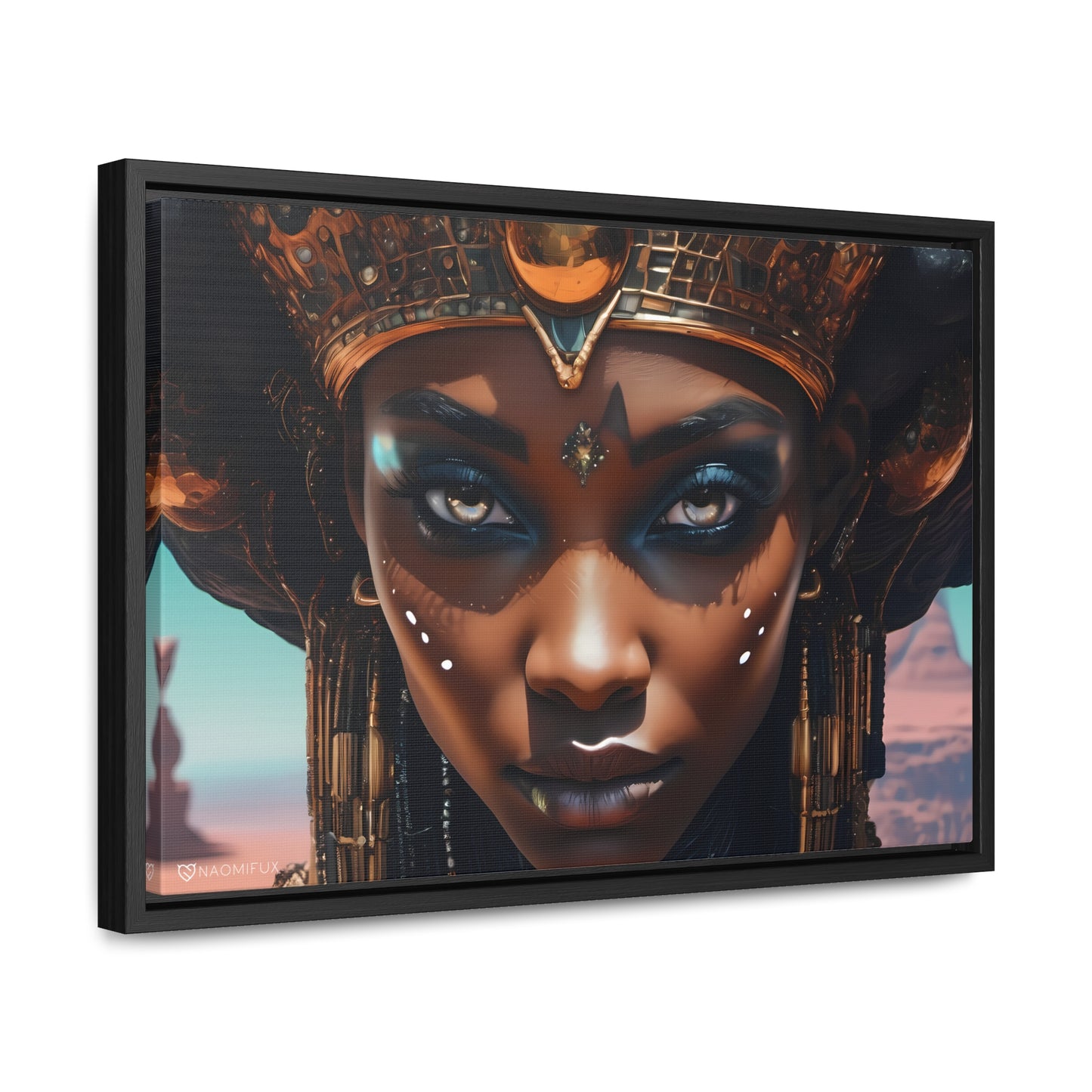 Majestic African Queen Canvas Framed Art