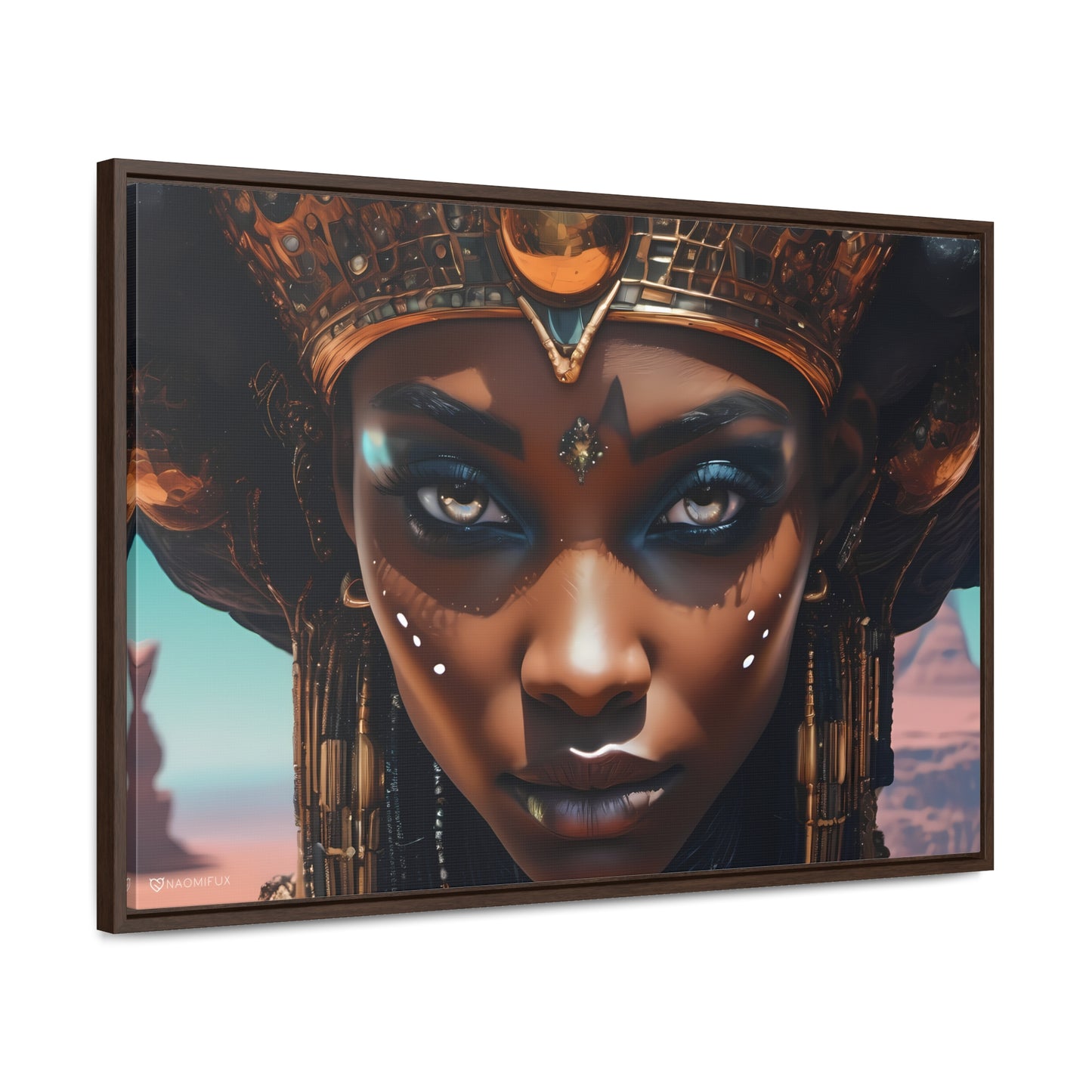 Majestic African Queen Canvas Framed Art