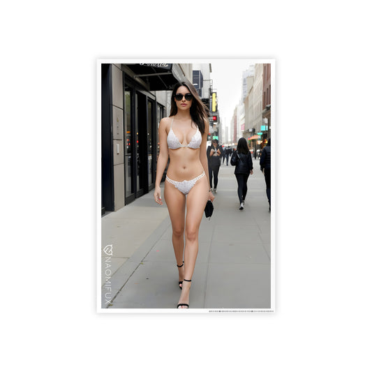 Sexy White Woman Model walking through the City | Poster #8768