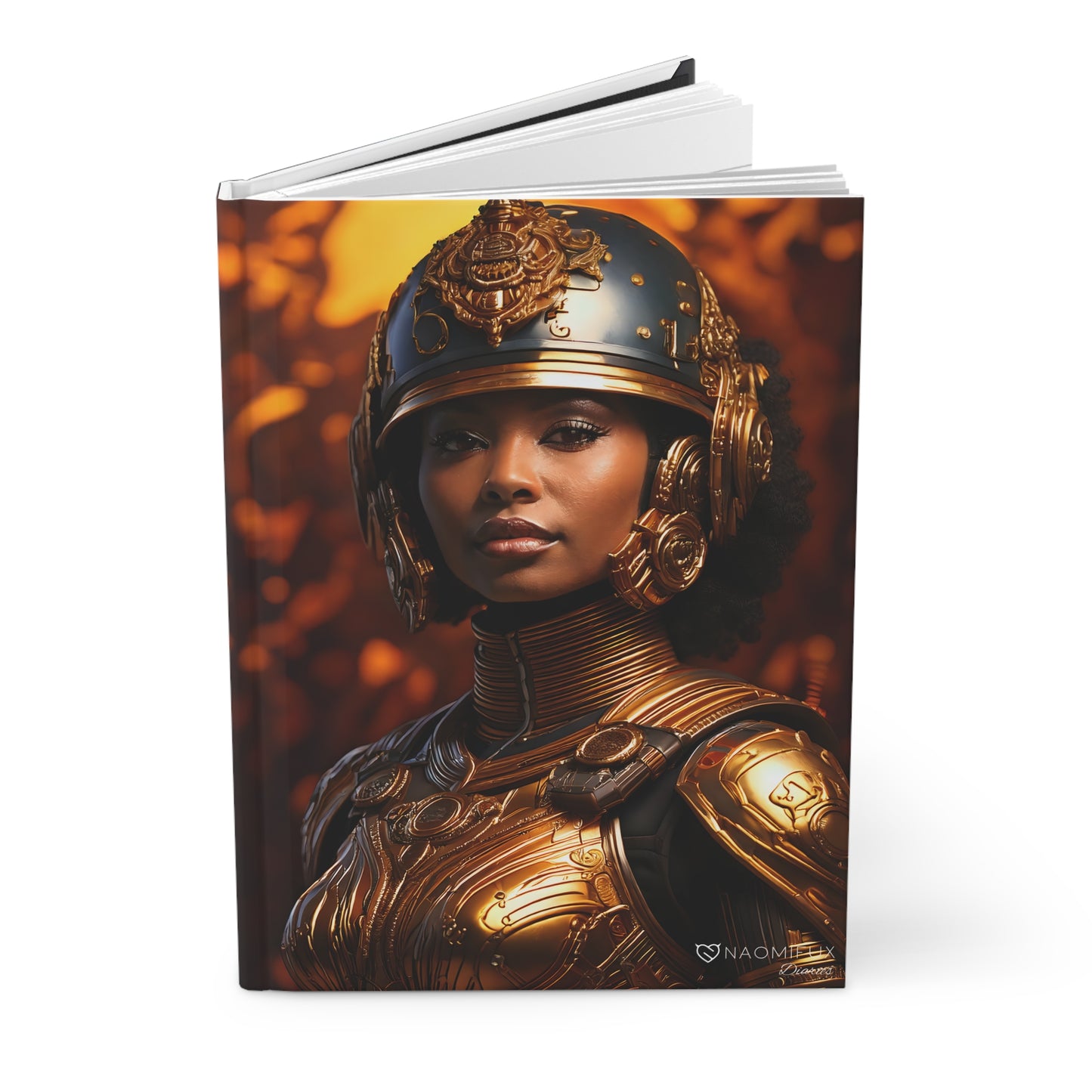 Black Woman Soldier Hardcover Journal, African American Diary Notebook, Military