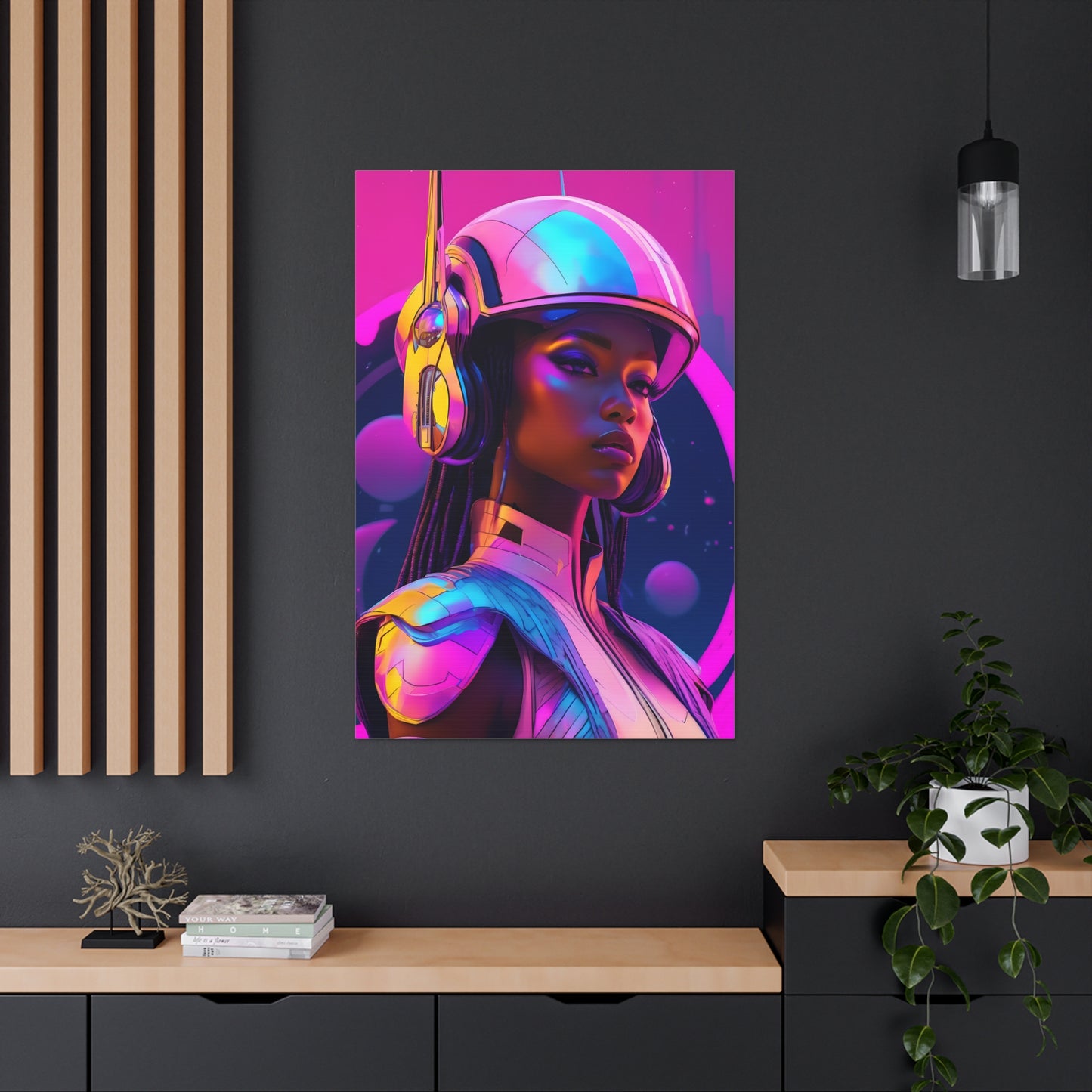 Sci-Fi Female Elite Squadron with Helmet Canvas Print | Canvas Gallery Art