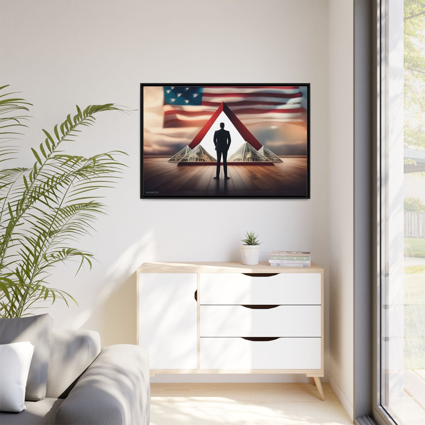 “Patriotic Prosperity” Framed Canvas Art