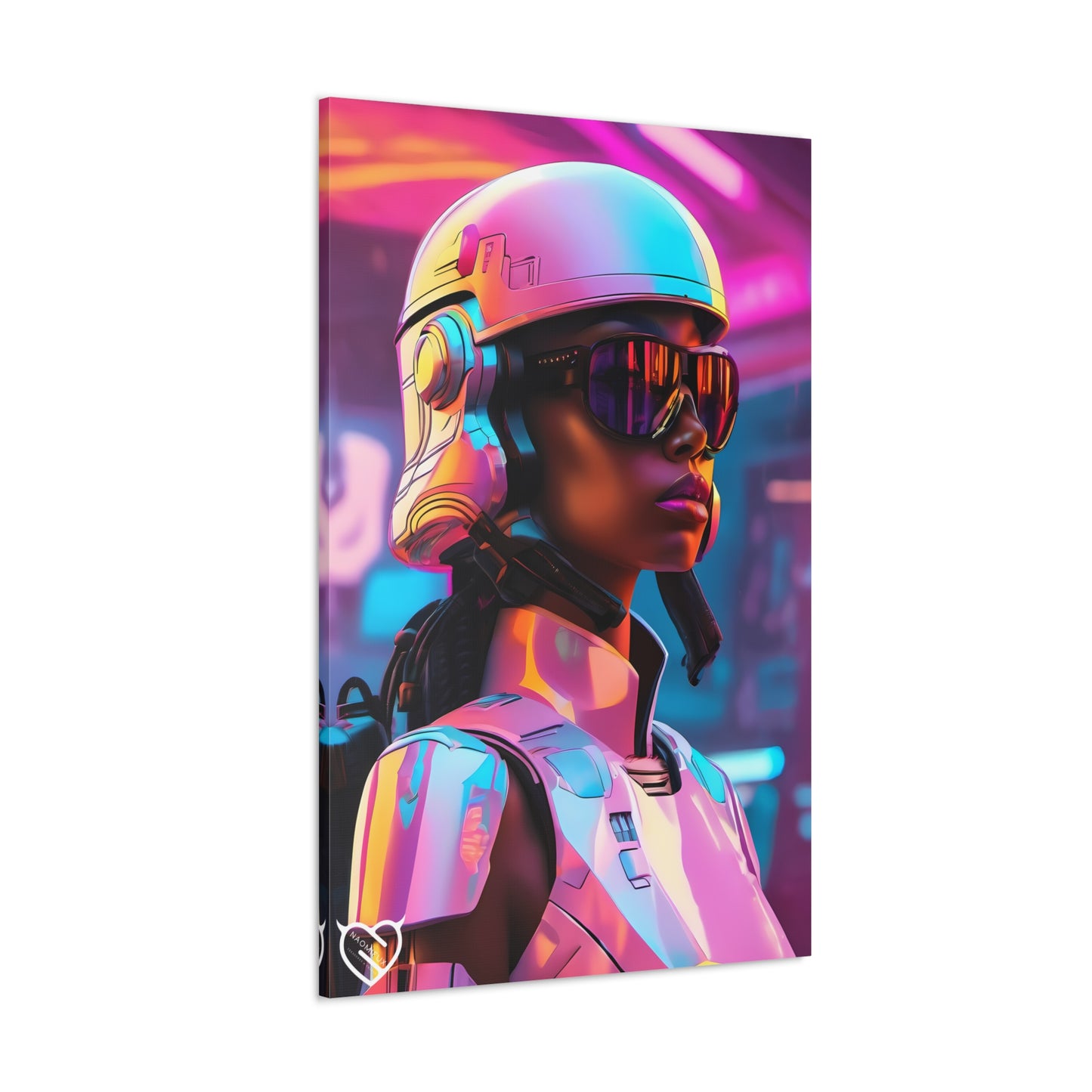 Sci-Fi Female Soldier with Helmet Canvas Print | Canvas Gallery Art