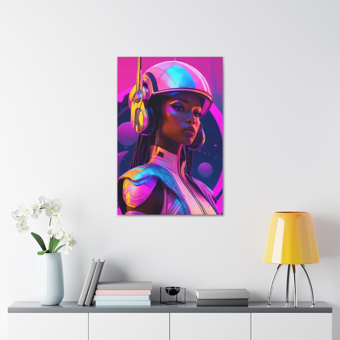 Sci-Fi Female Elite Squadron with Helmet Canvas Print | Canvas Gallery Art