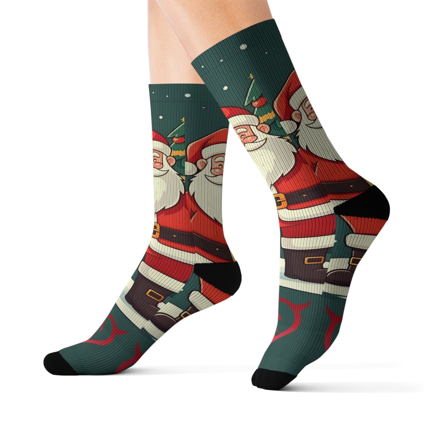 Christmas Sublimation Socks - Festive Holiday Design, Cute Winter Stockings, Gift for Her, Cozy Christmas Socks, Christmas Apparel,