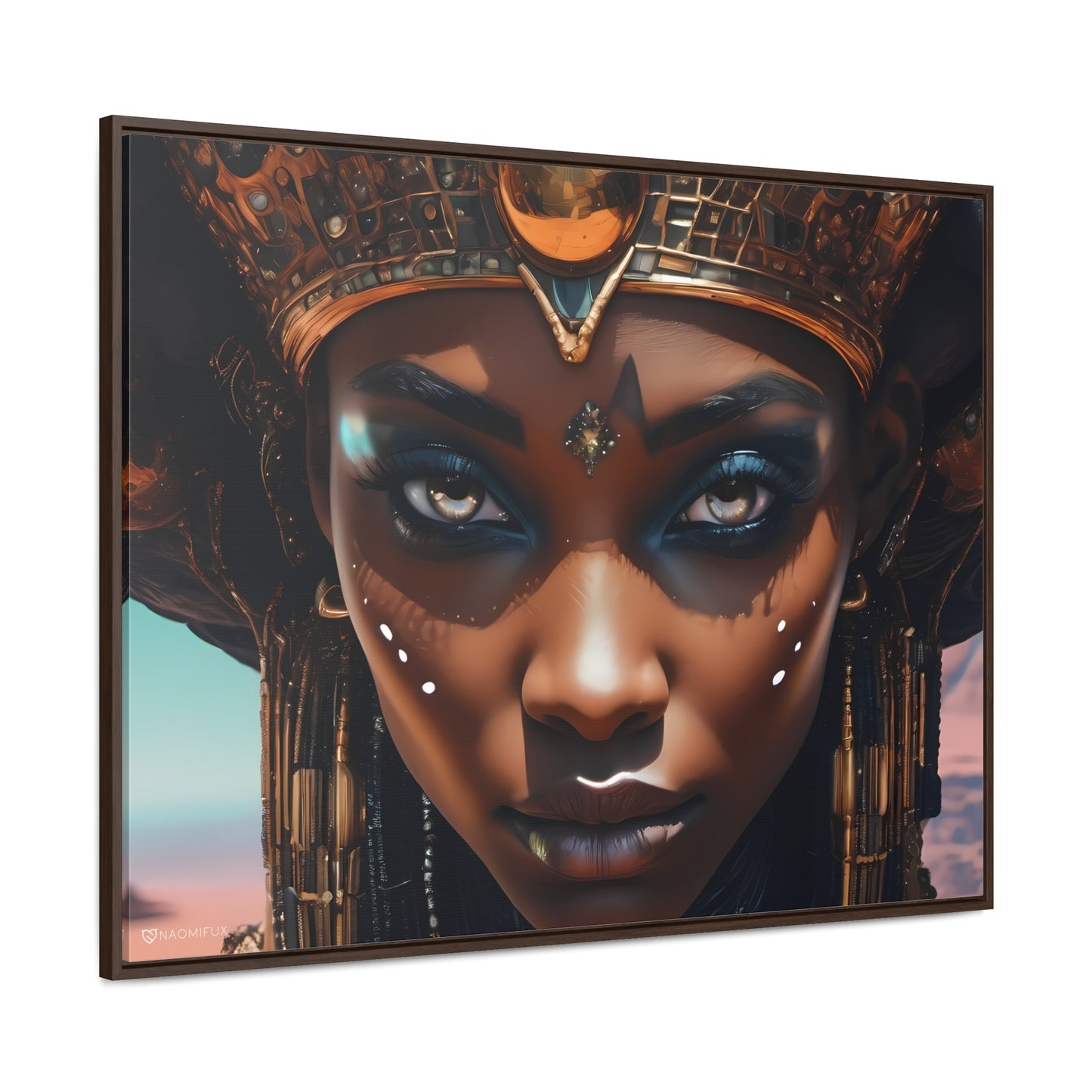 Majestic African Queen Canvas Framed Art