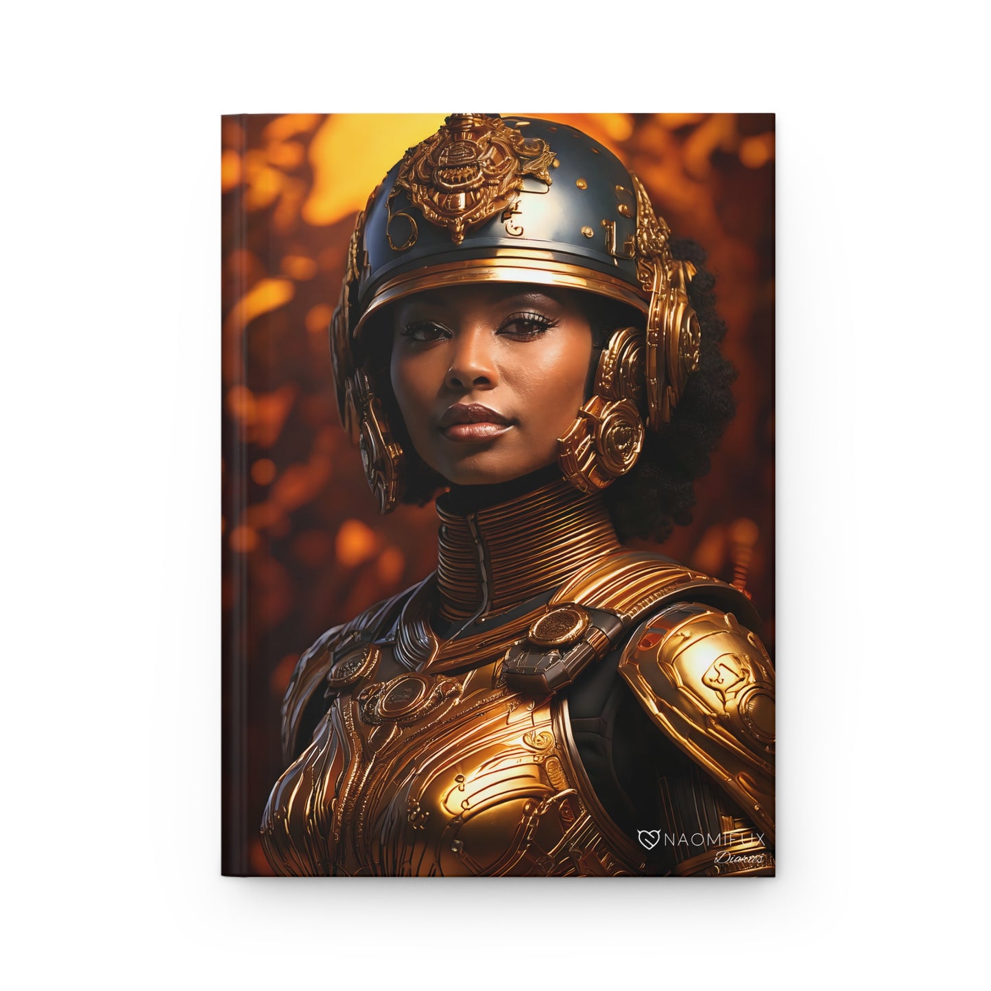 Black Woman Soldier Hardcover Journal, African American Diary Notebook, Military