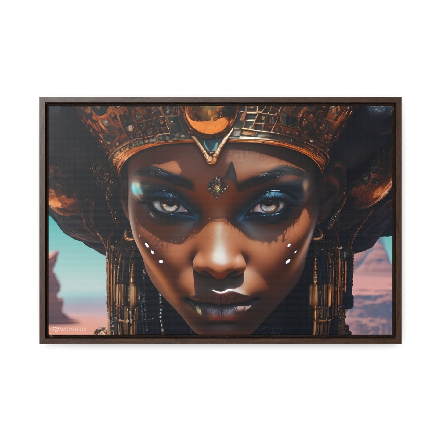 Majestic African Queen Canvas Framed Art