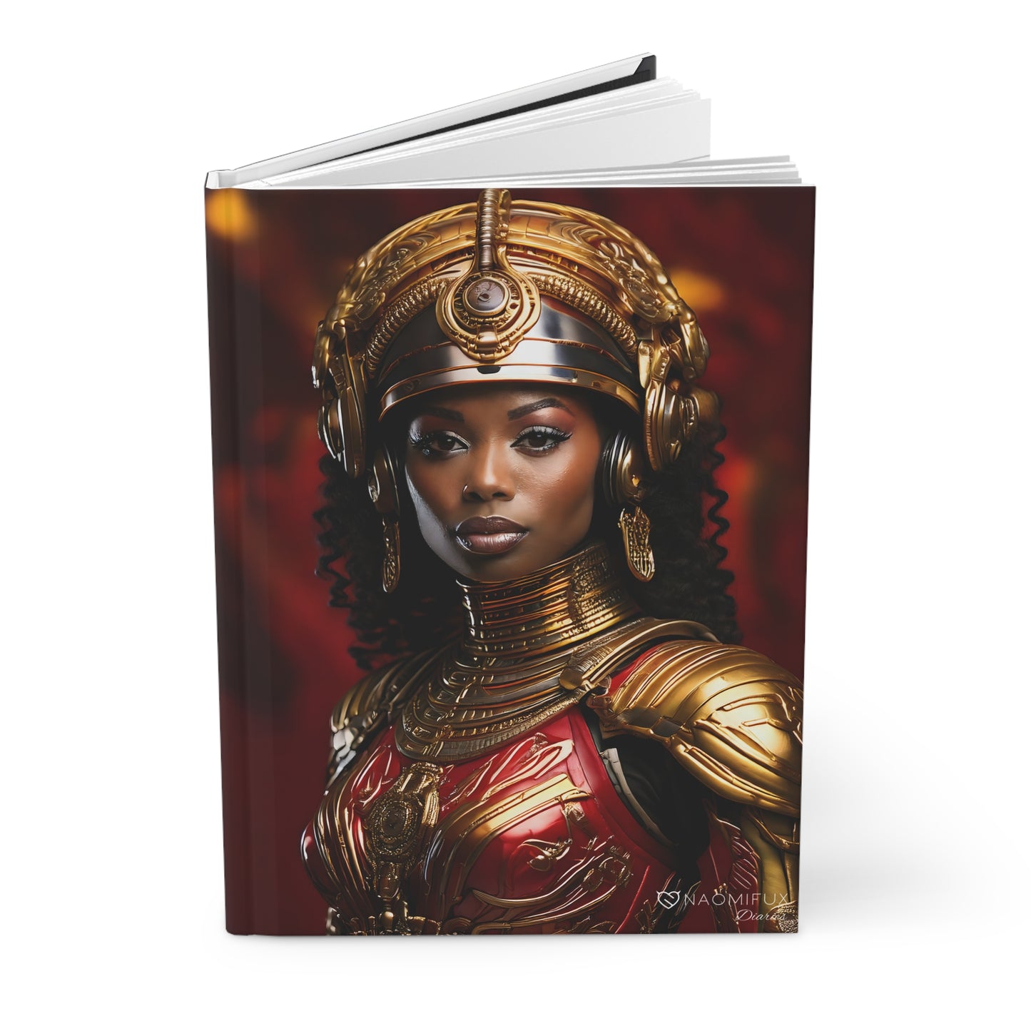 Hardcover Journal Matte - Black Woman Soldier Diary Notebook, Bullet Journal,