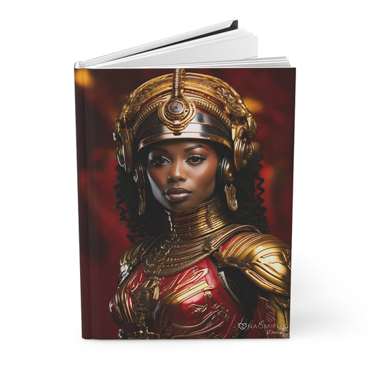 Hardcover Journal Matte - Black Woman Soldier Diary Notebook, Bullet Journal,